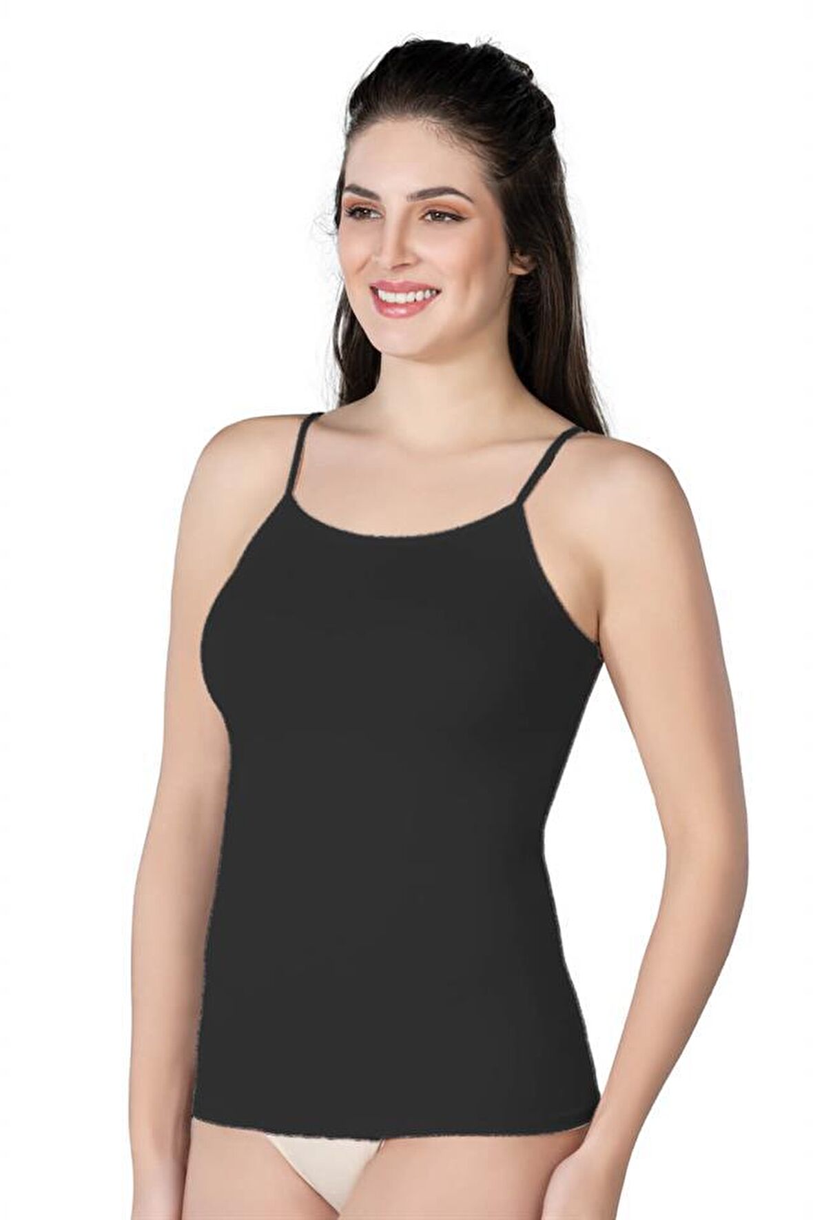 Siyah Emay 1410 Modal Cotton İnce Askılı Atlet-XL