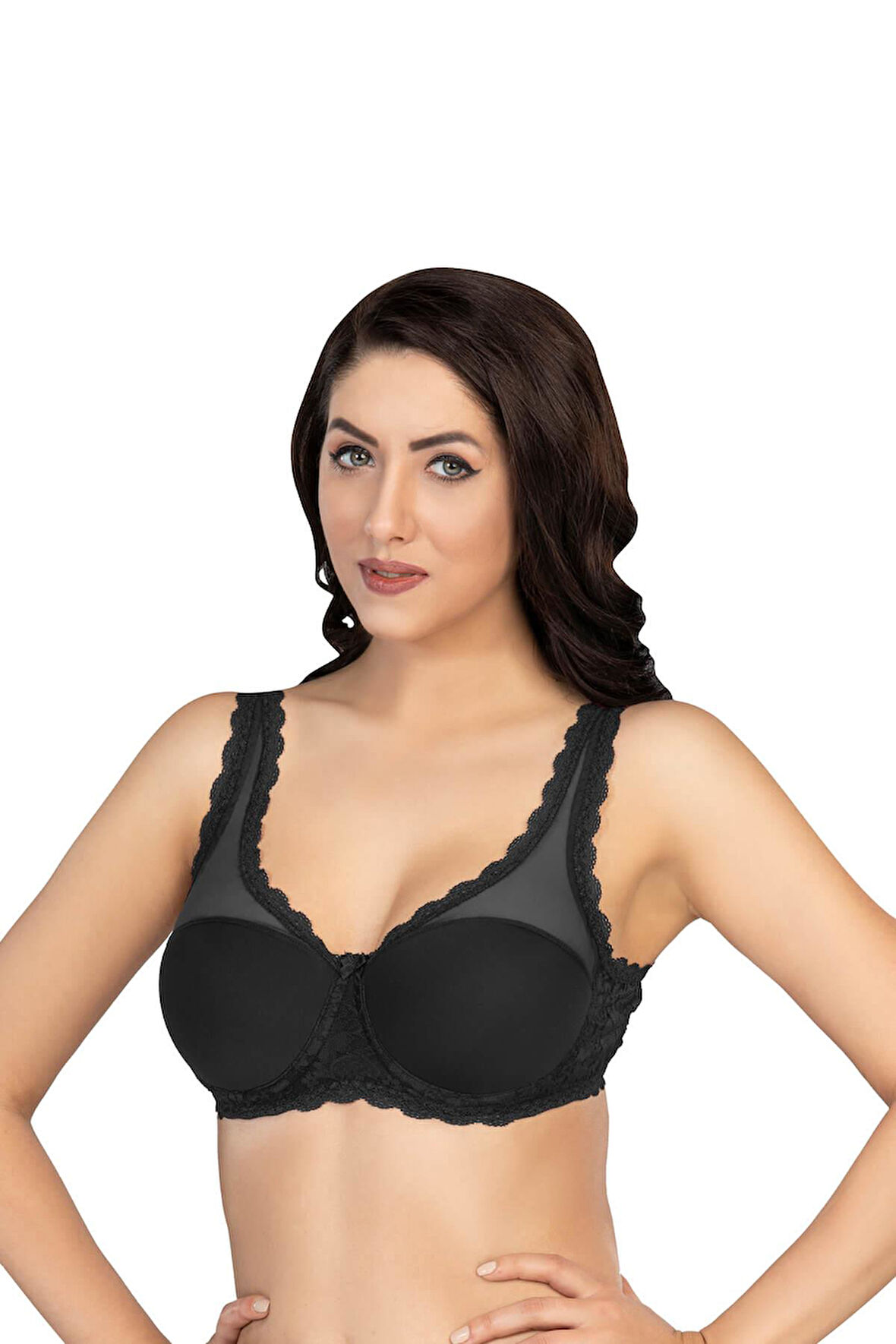 SİYAH MI Emay 172 B PEDLİ DANTELLİ BALENLİ MİNİMAZER SÜTYEN