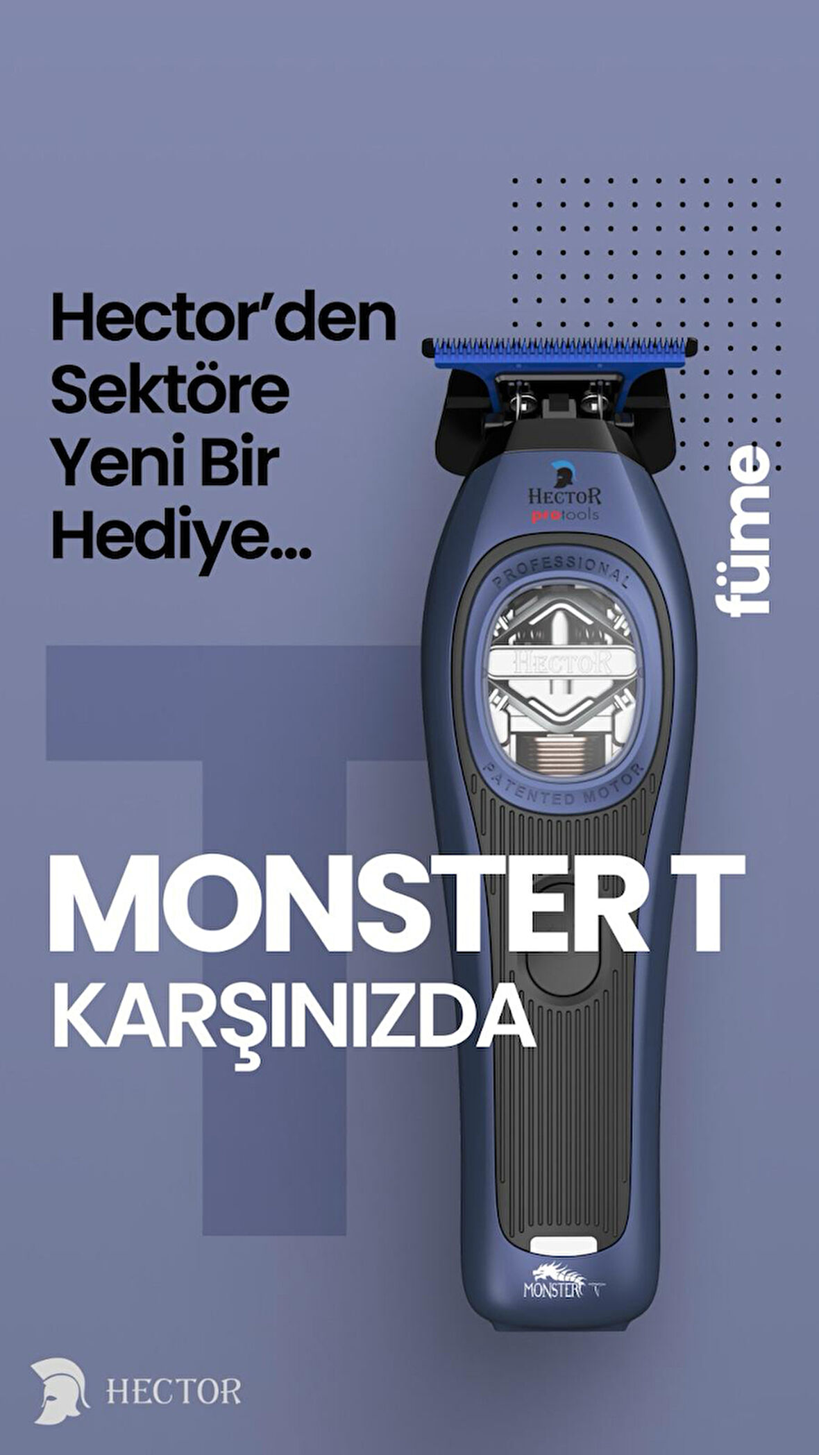 Hector MONSTER T - Profesyonel Sıfırlama ve Sakal Kesim Makinesi - FÜME