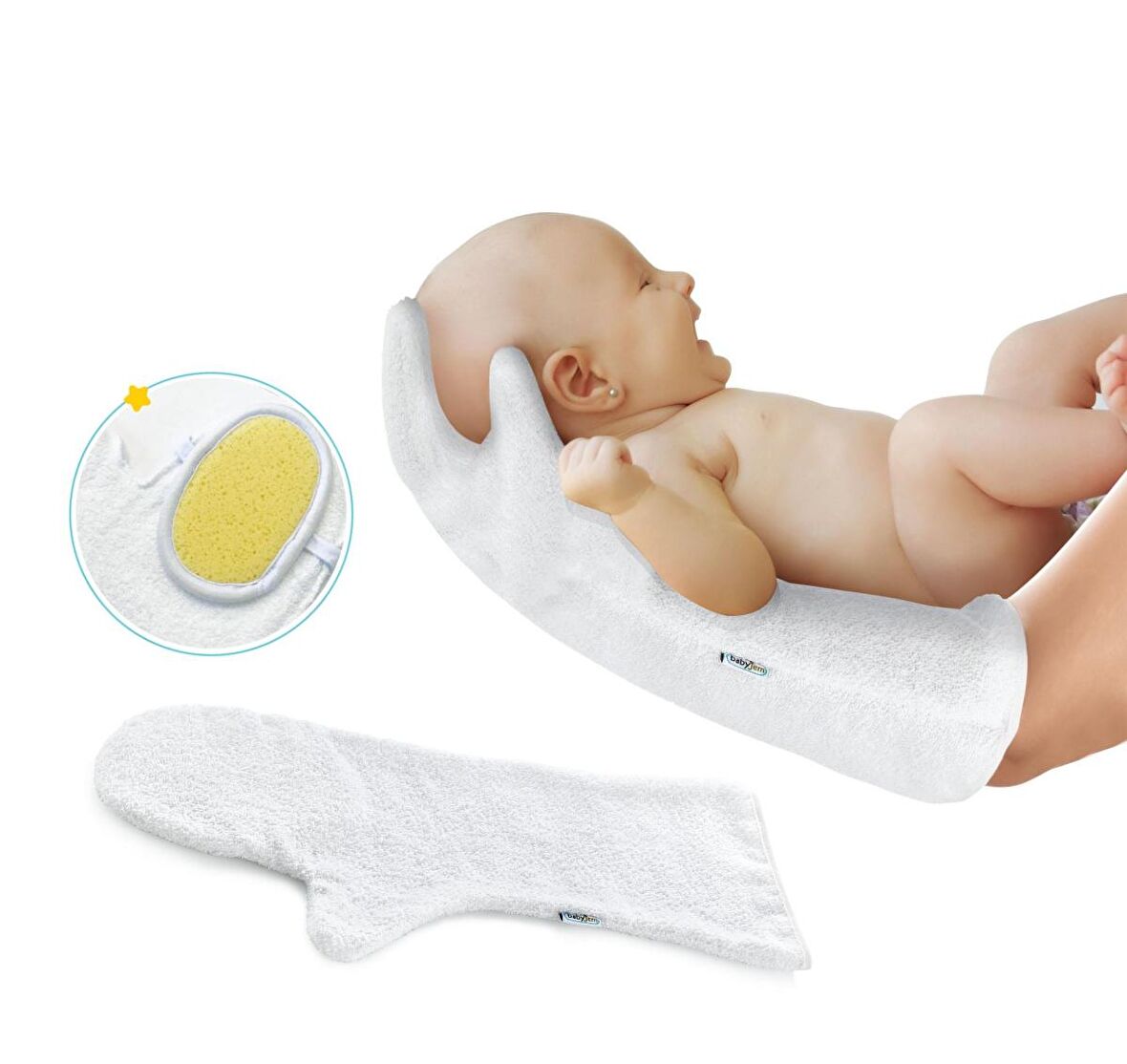 BabyJem Bebek Yıkama Eldiveni 468 Beyaz