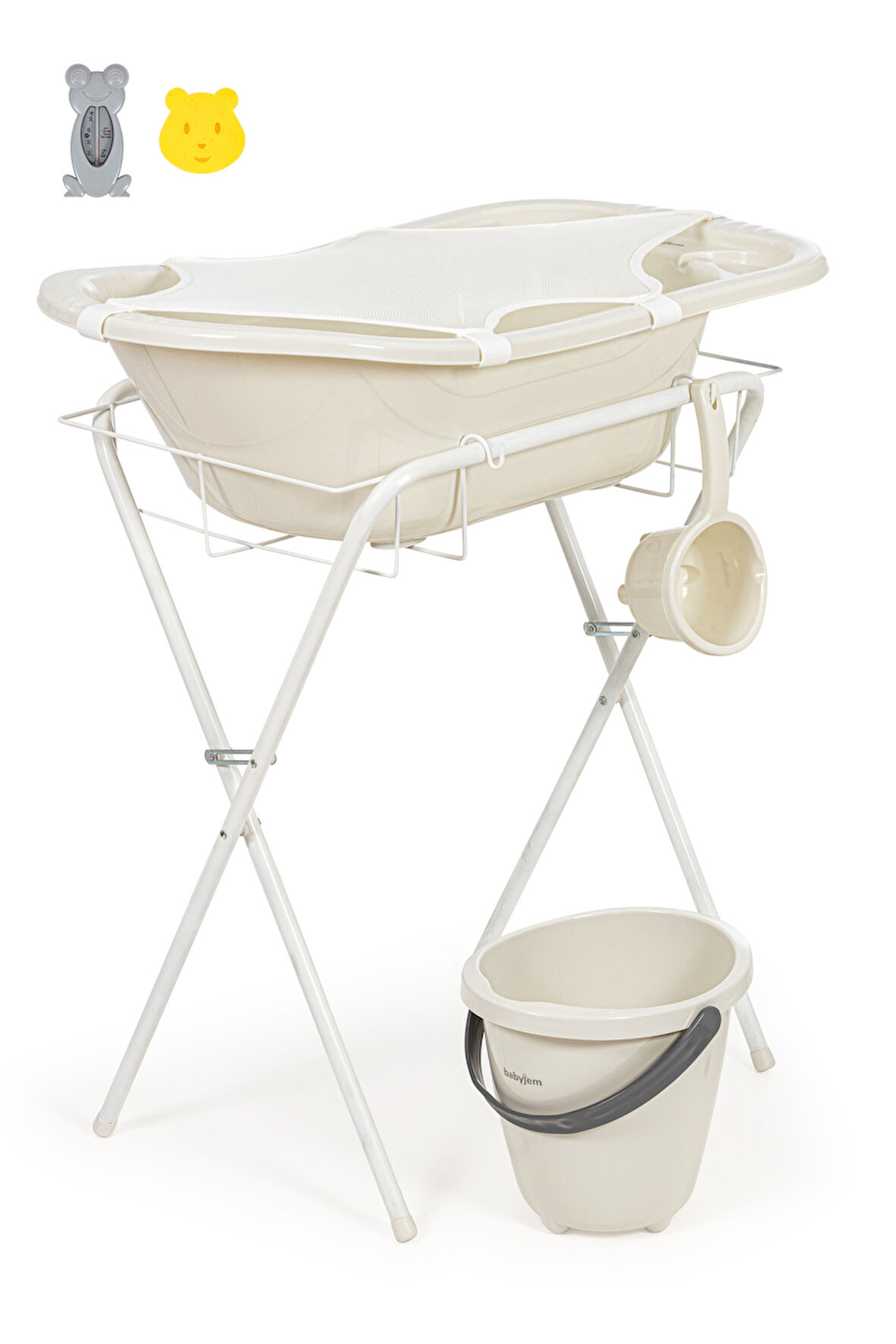 Babyjem Ayaklı Küvet Seti 7 Parça Kum Beji