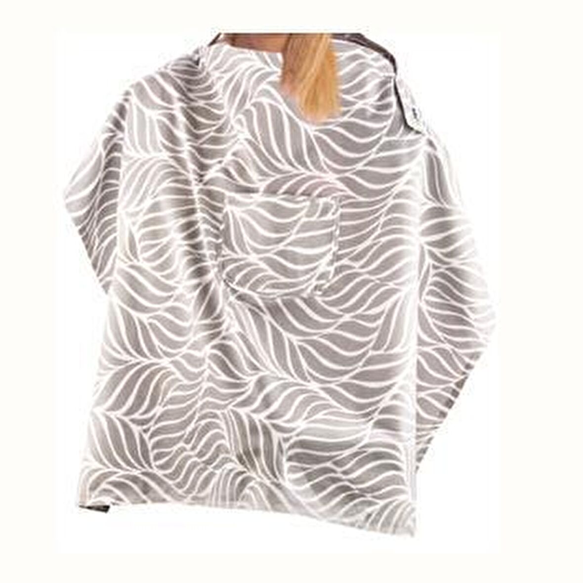 Babyjem Cepli Emzirme Önlüğü Gri Yaprak