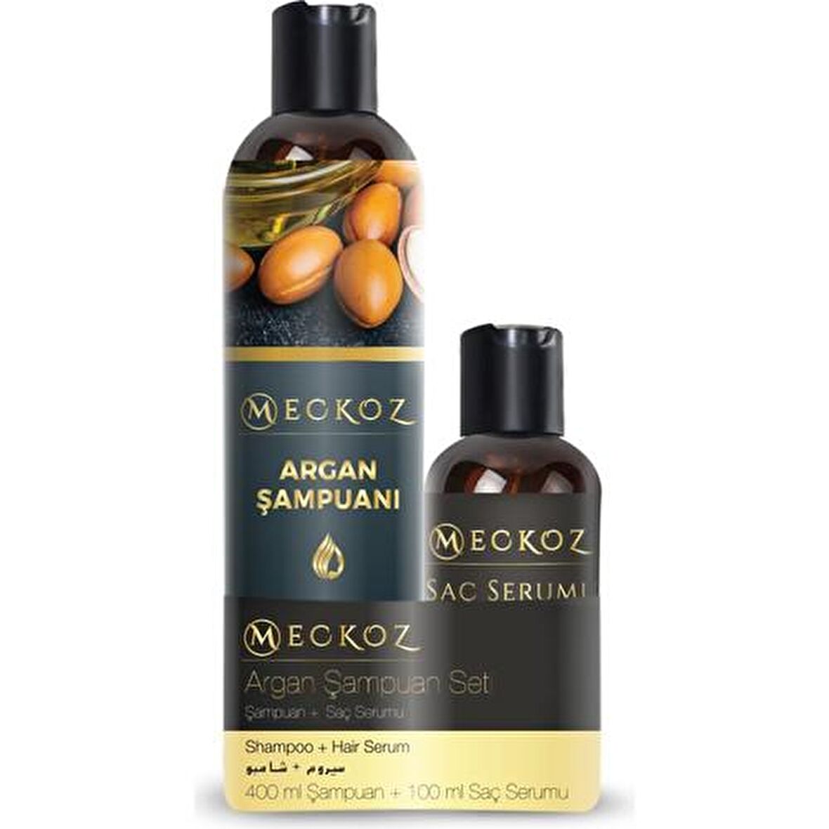 Meckoz Argan Şampuan Seti (400 ml Şampuan + 100 ml Saç Serumu)