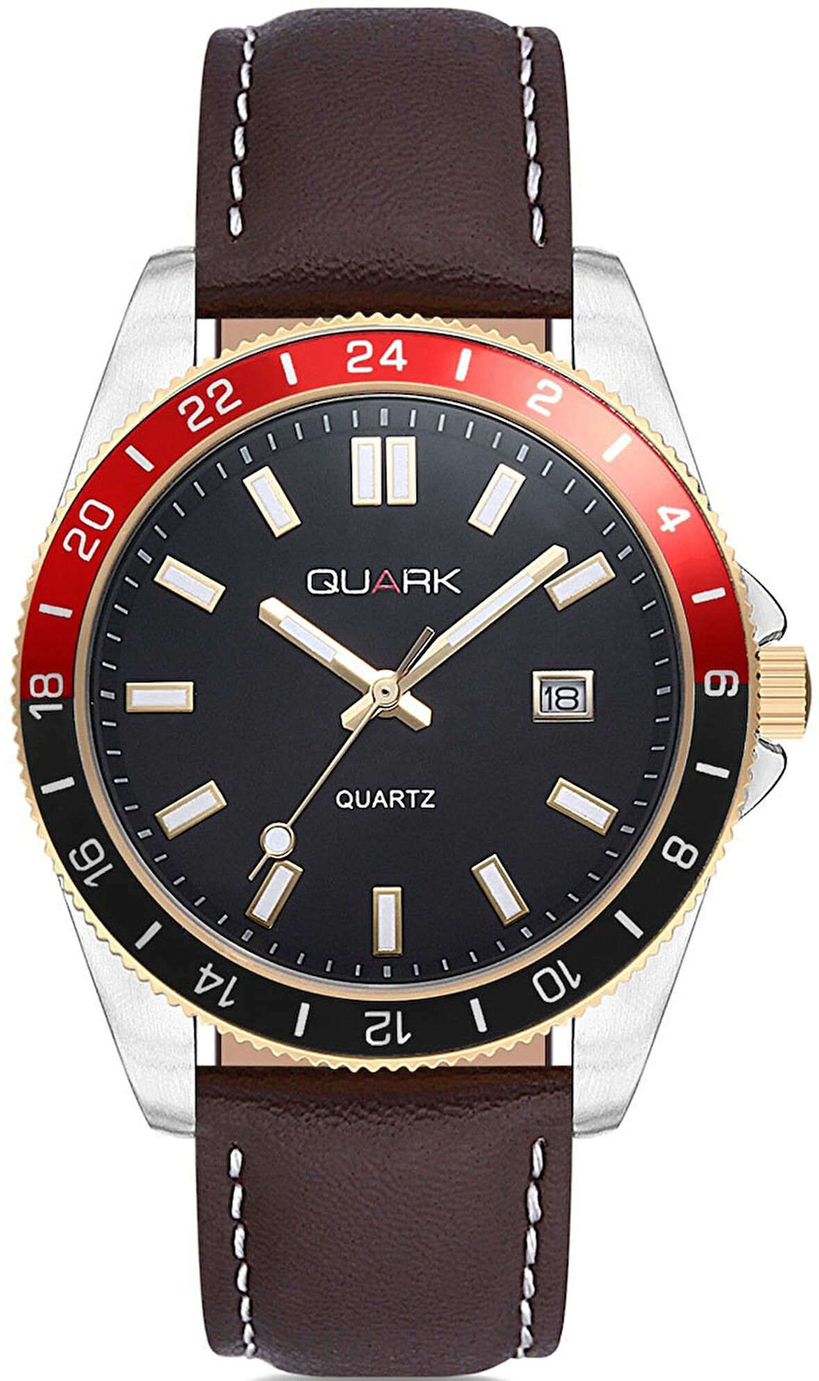 Quark QC-420BL-2A4 METAL KASA DERİ KORDON TAKVİMLİ ERKEK KOL SATİ