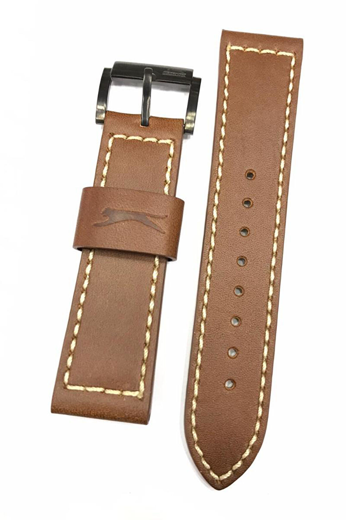 24 mm Kahve Renk Slazenger Orijinal Hakiki Deri Saat Kordonu