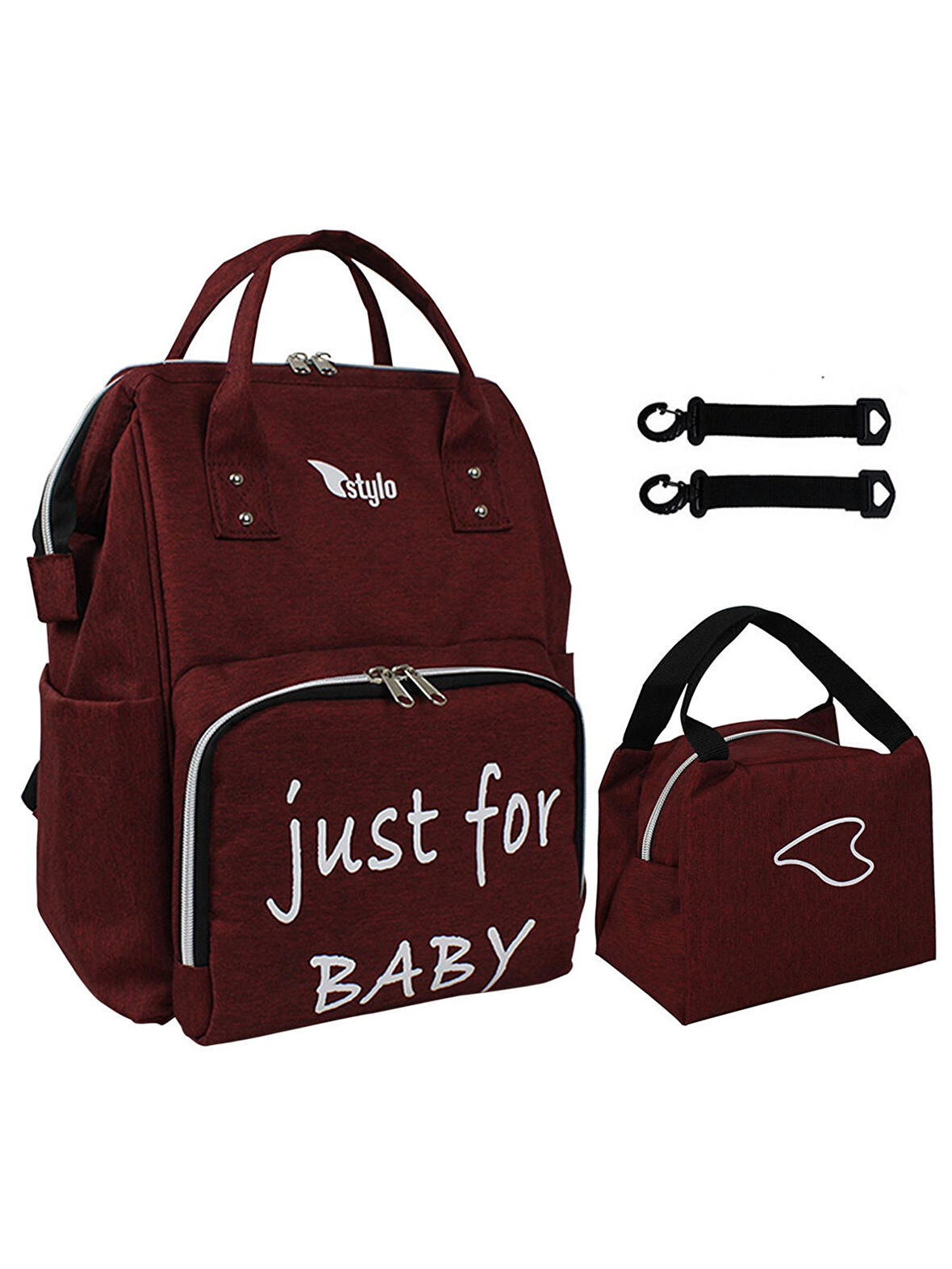 Stylo Star Takım Baskılı Just Bebek Bakım Çantası ve Termos Çanta Bordo