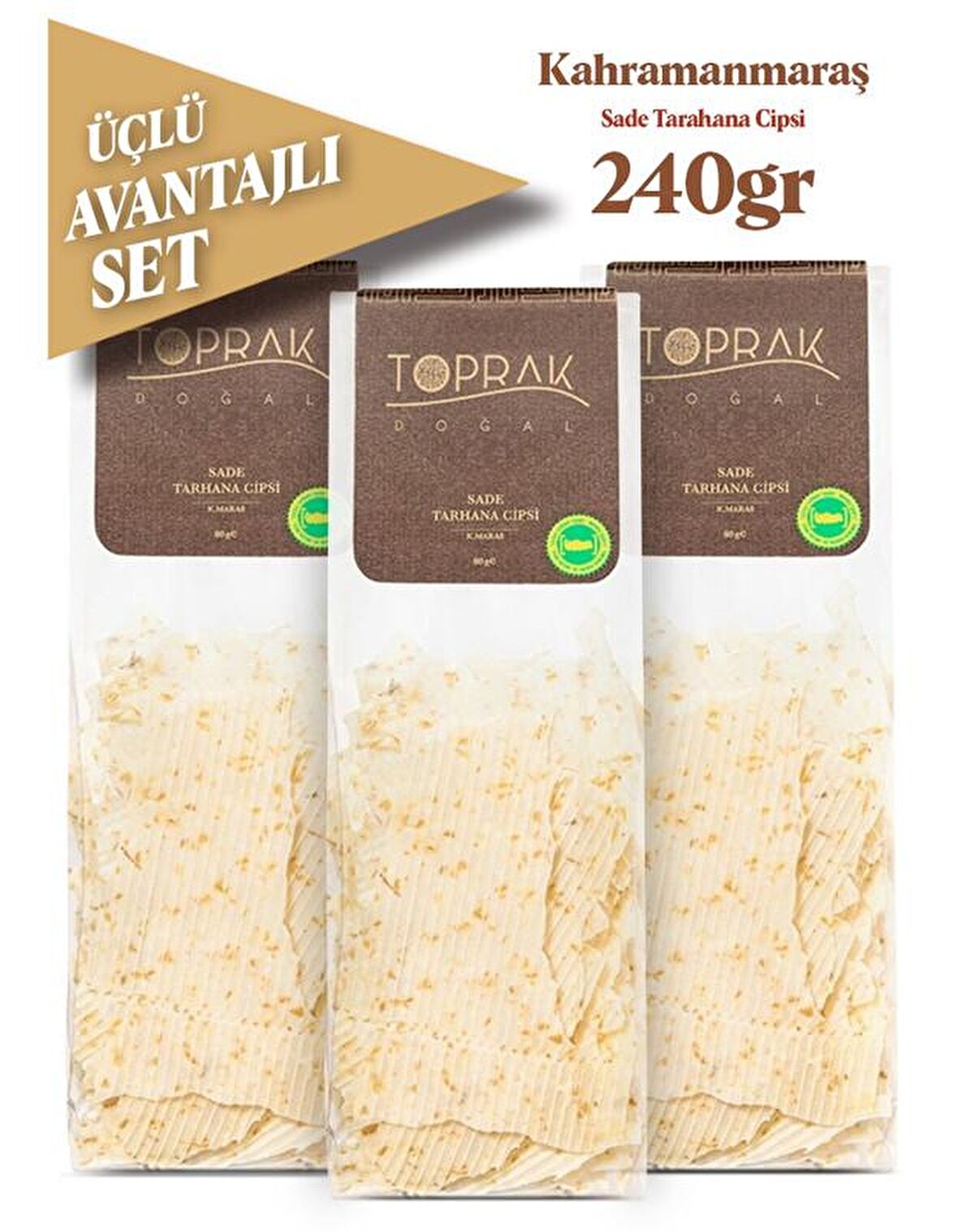 Toprak Doğal Sade Tarhana Cipsi 3X80 Gr 