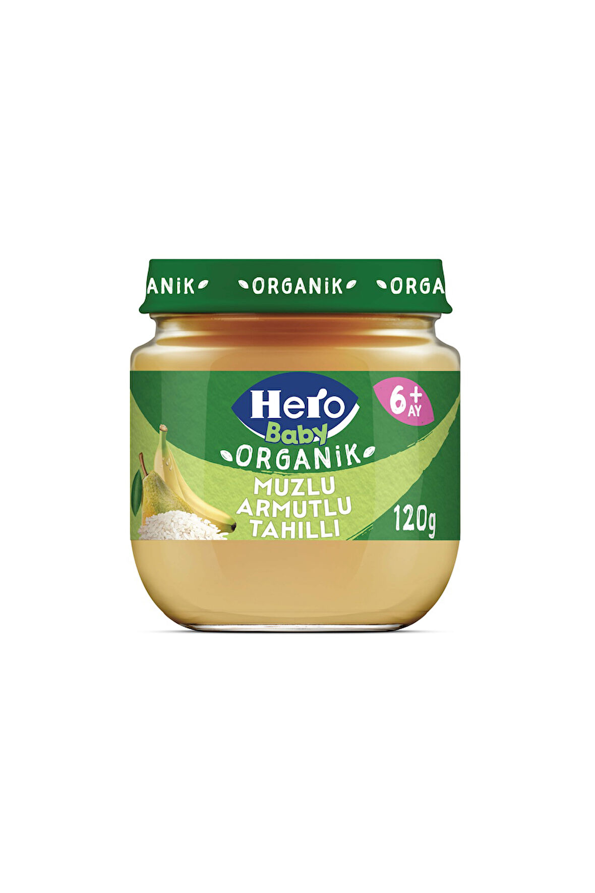 HERO BABY ORGANİK  MUZ-ARMUT TAHILLI KAVANOZ MAMASI