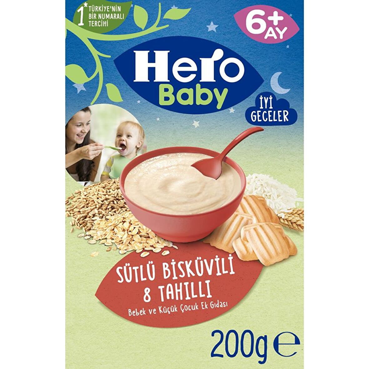 HEROBABY KŞ 200GR SÜTLÜ BİSKÜVİLİ & TAHILLI