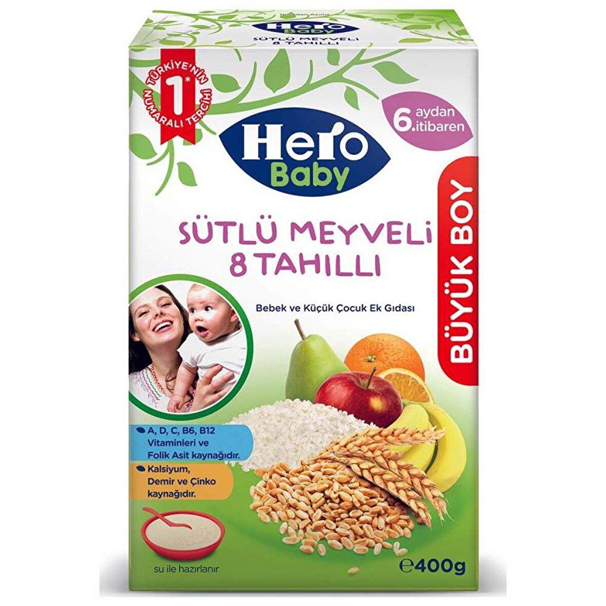 HEROBABY KŞ 400GR SÜTLÜ MEYVELİ 8 TAHILLI