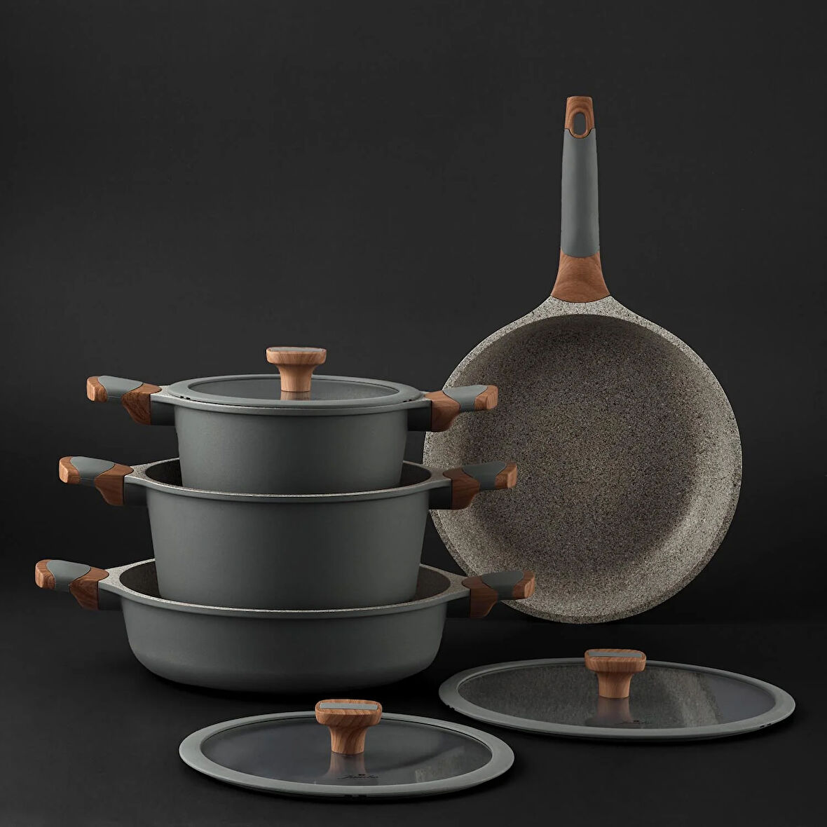 Jumbo 500.01.01.3330 7 Parça Döküm Tencere Seti