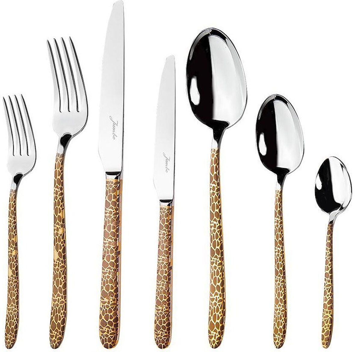 9400 Safari 12 Kişilik 84 Parça Gold Çatal Kaşık Bıçak Takımı