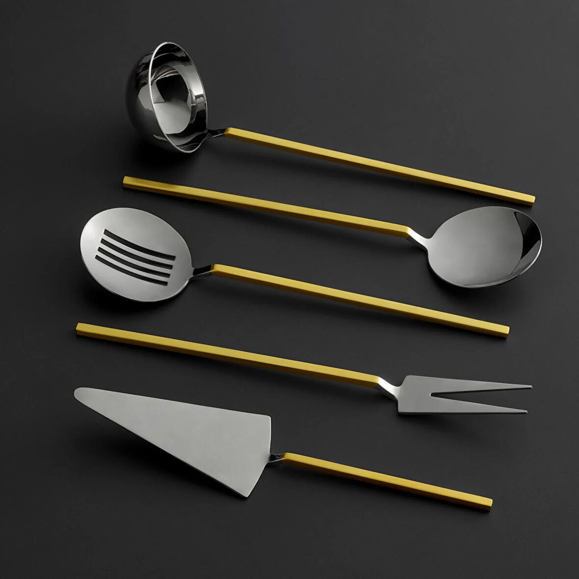 Jumbo 9100 5 Parça Mat Altın Servis Takımı