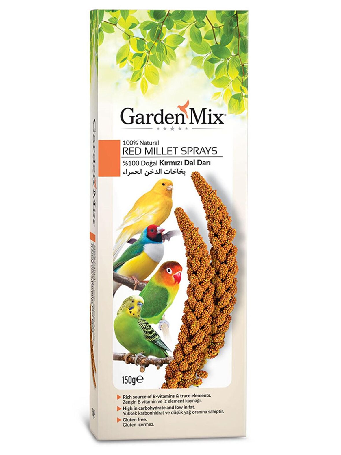 Garden Mi x Platin Kırmızı Dal Sade 150 Gr Muhabbet Kuşu Çubuk Yemi 