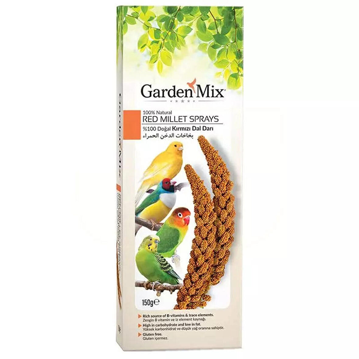 Garden Mi x Platin Kırmızı Dal Sade 150 Gr Muhabbet Kuşu Çubuk Yemi 