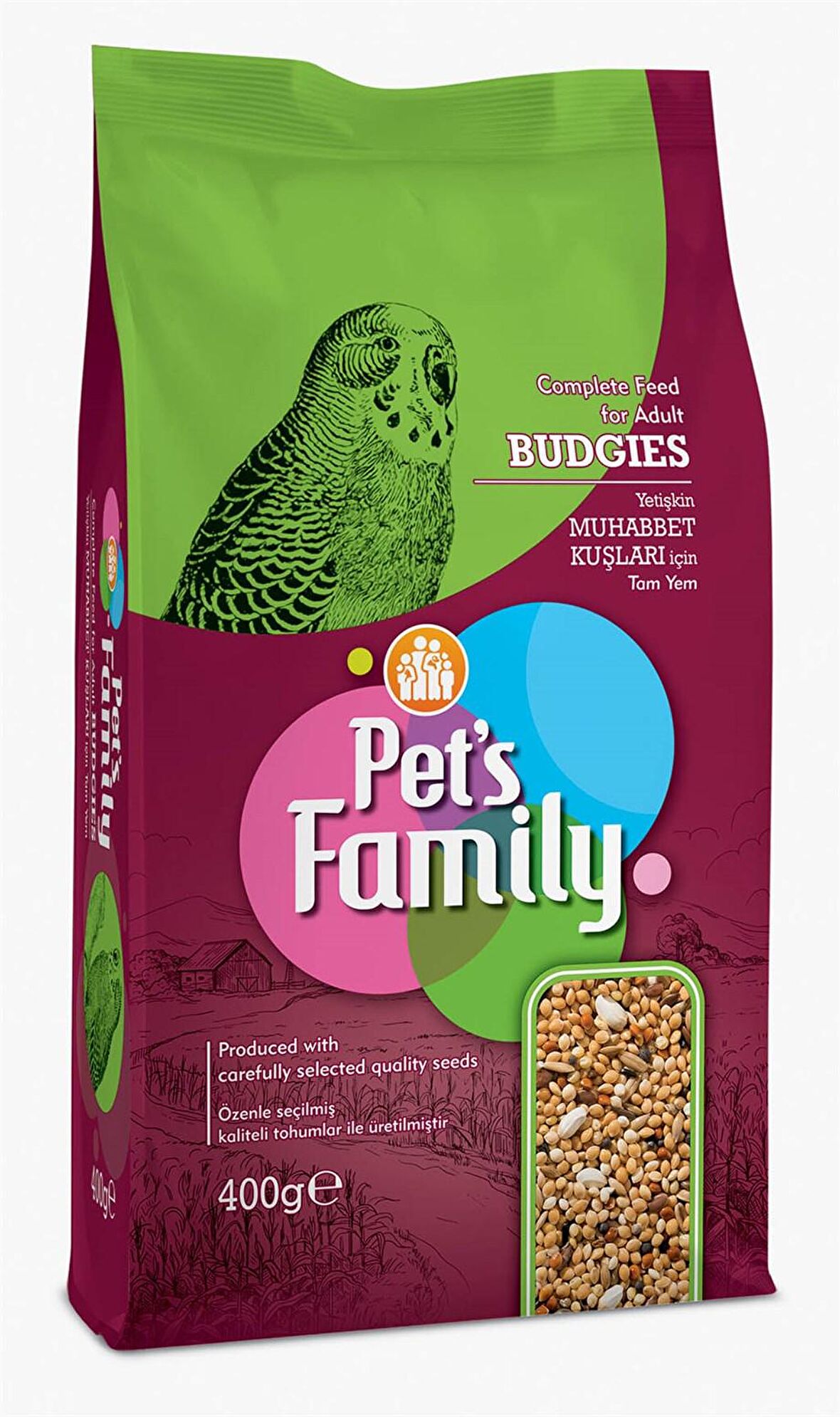 Pets Family Family Sade 400 Gr Muhabbet Kuşu Yemi 