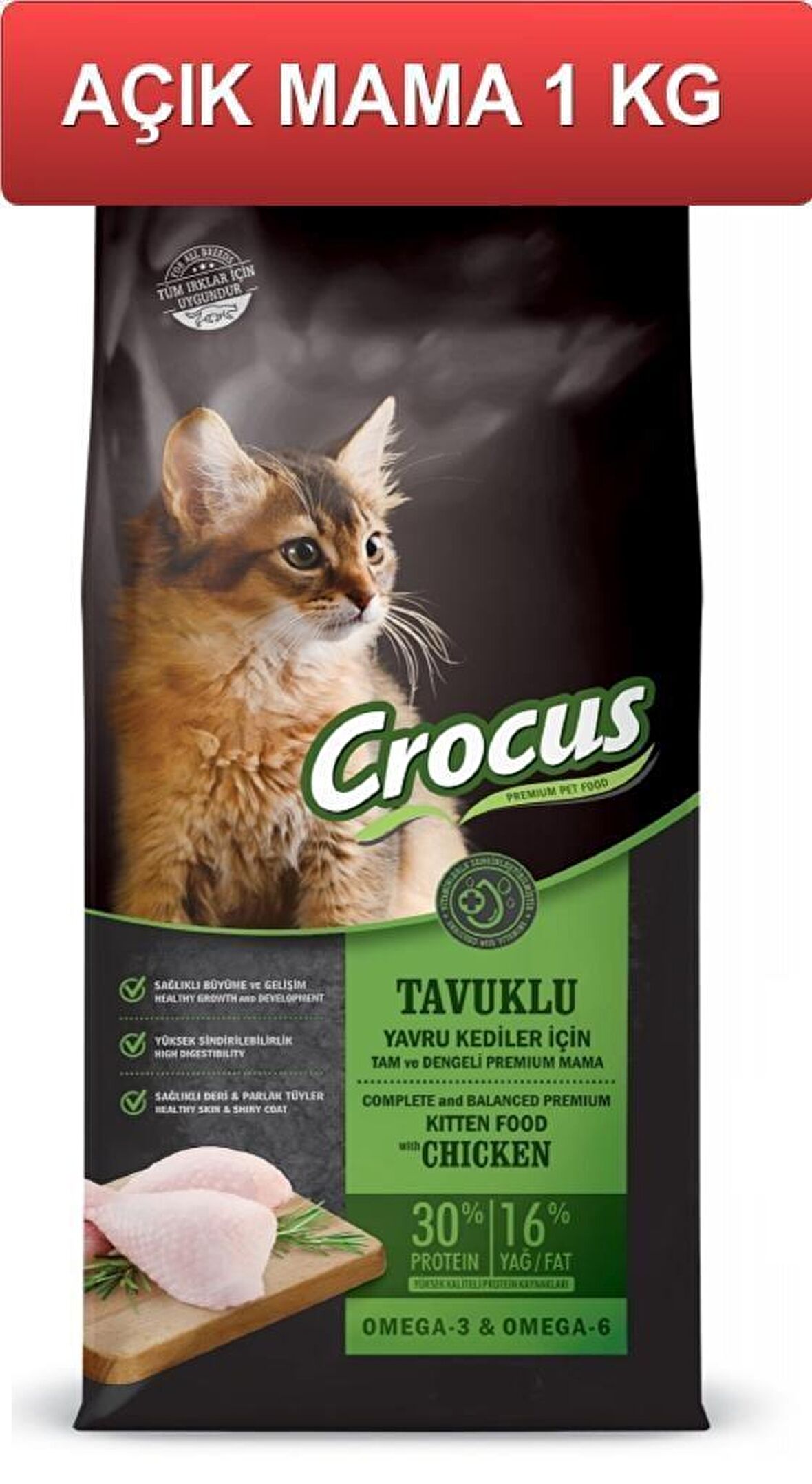 Crocus Tavuk Etli Yavru Kedi Maması 1 Kg AÇIK