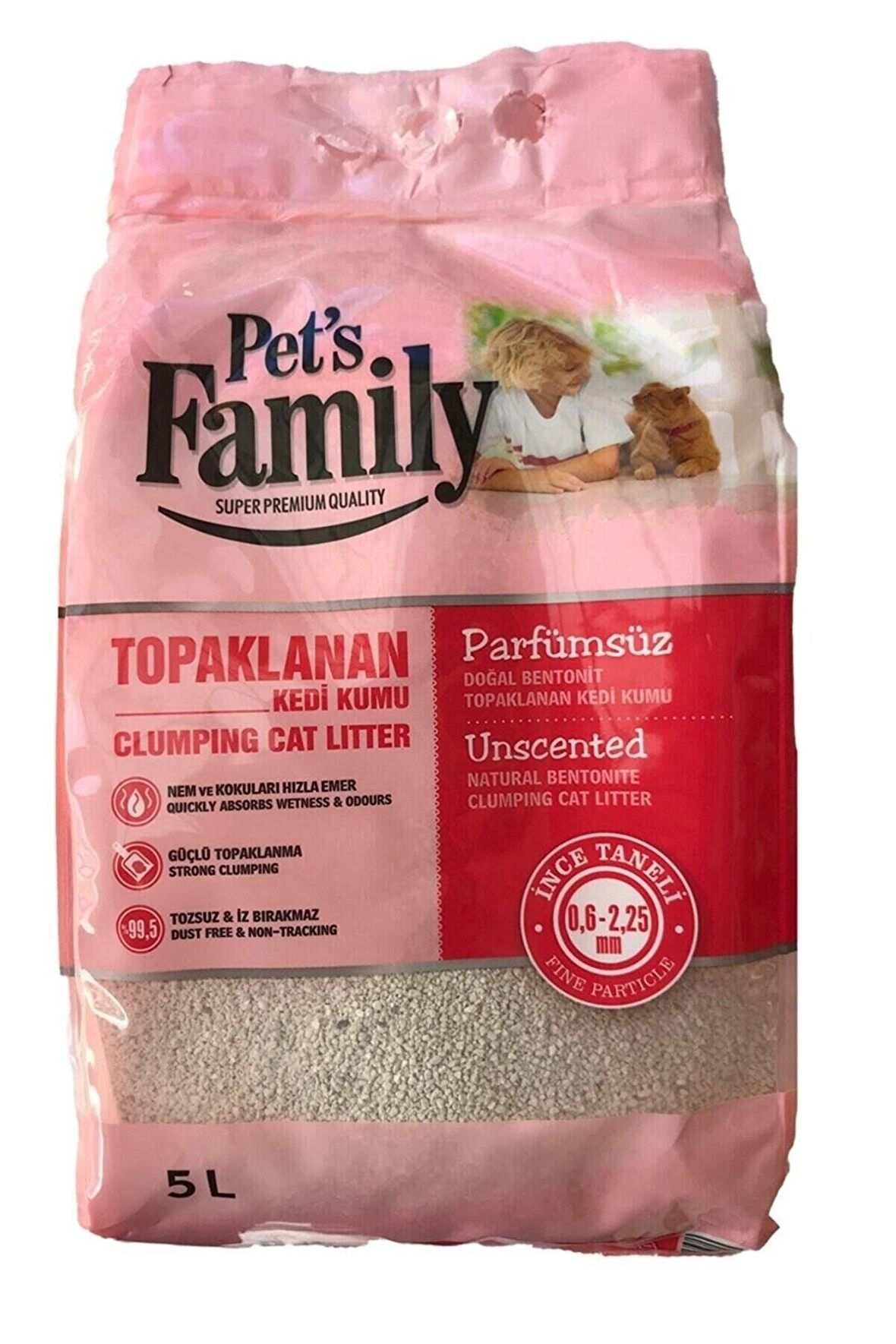 Pets Family Topaklanan Kedi Kumu Parfümsüz 5 L