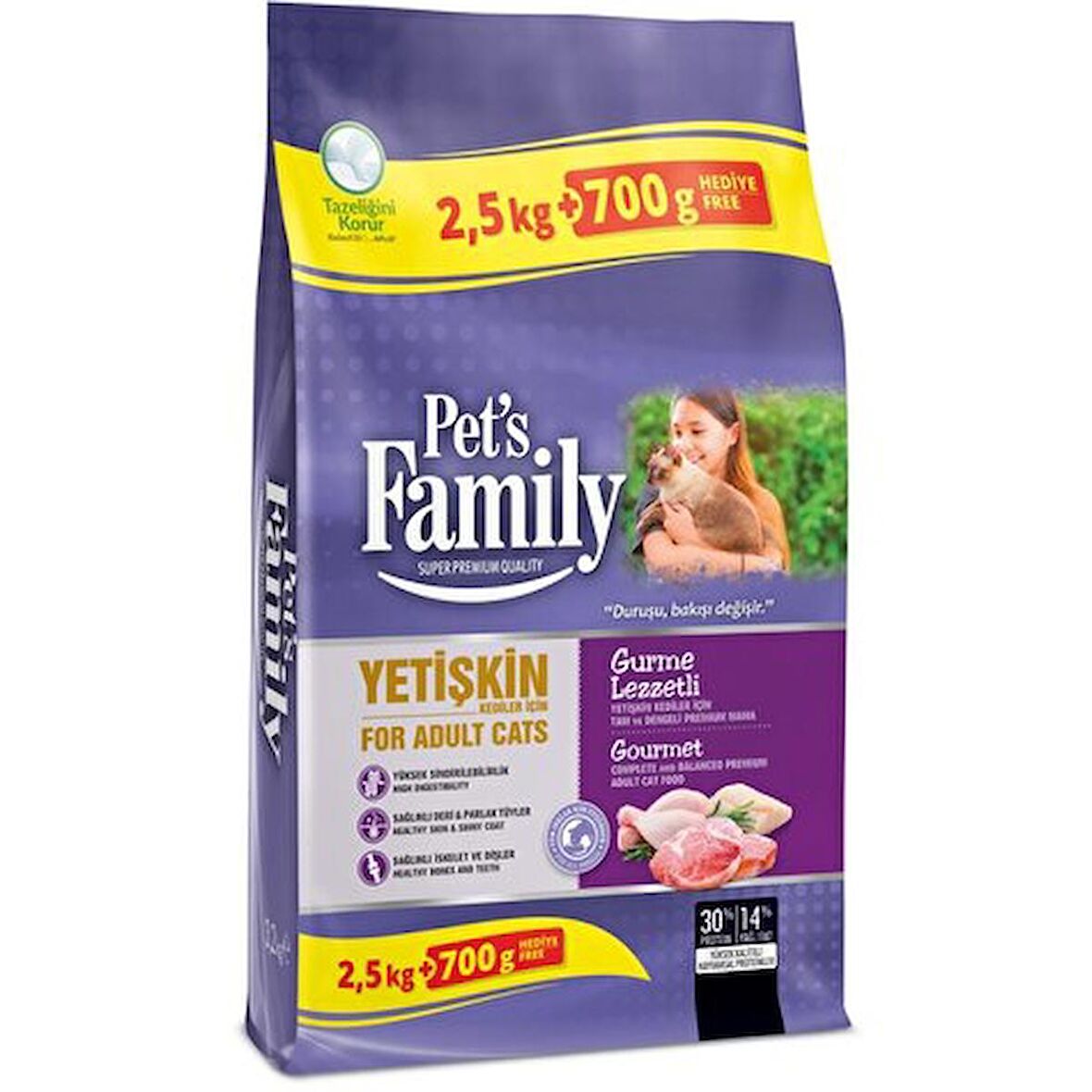 Pets Famıly Kedı Kedı Maması Yetıskın Gurme 2500 Gr+700 Gr