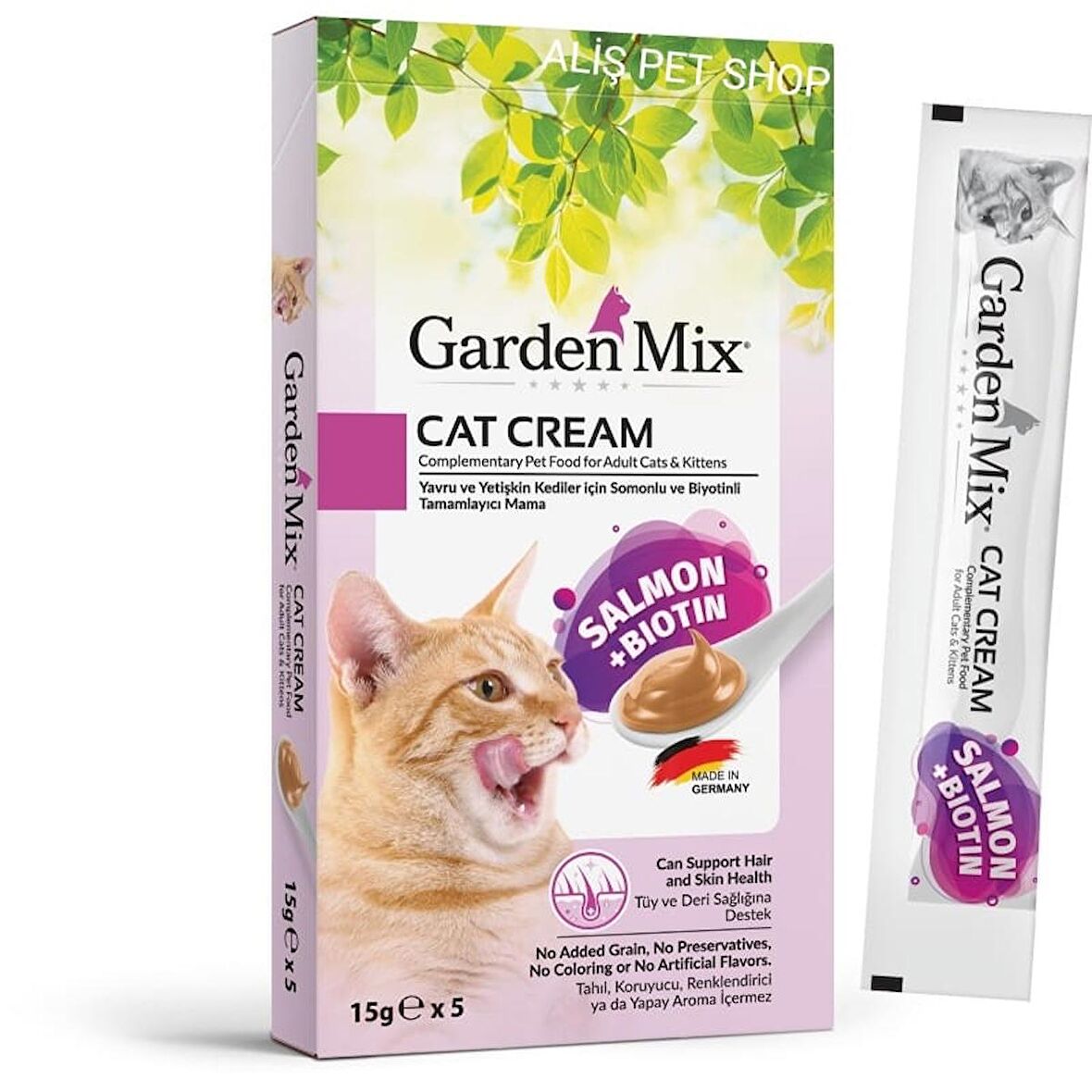 Gardenmix Somon Biotin Krema Kedi Ödülü 5 Li 15 Gr X 11 Adet