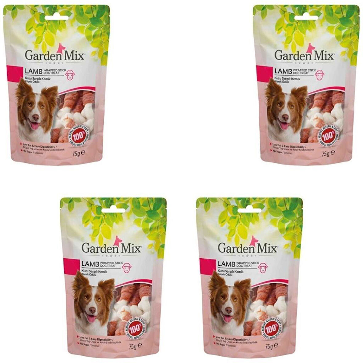 Gardenmix Kuzu Sargılı Kemik Köpek Ödül Maması 75gr x 4 Adet
