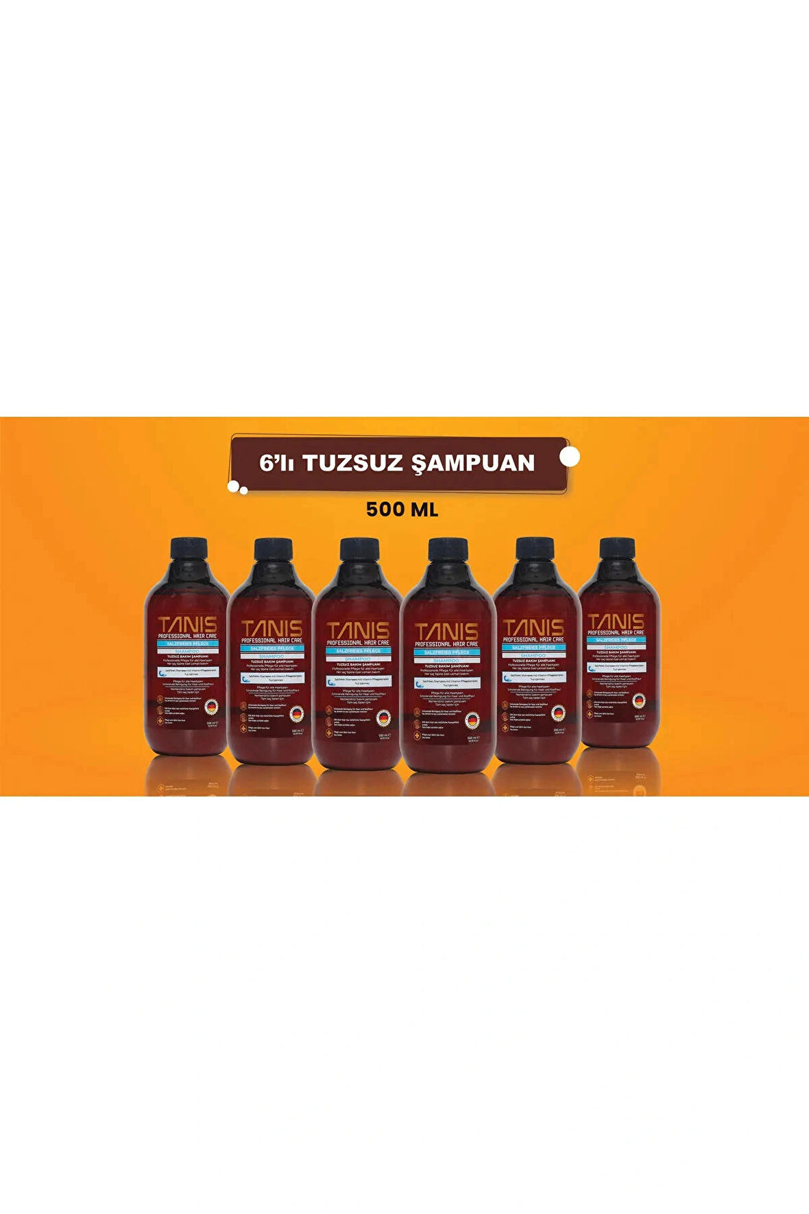 6'lı TANİS Tuzsuz Bakım Şampuanı (500 ML)