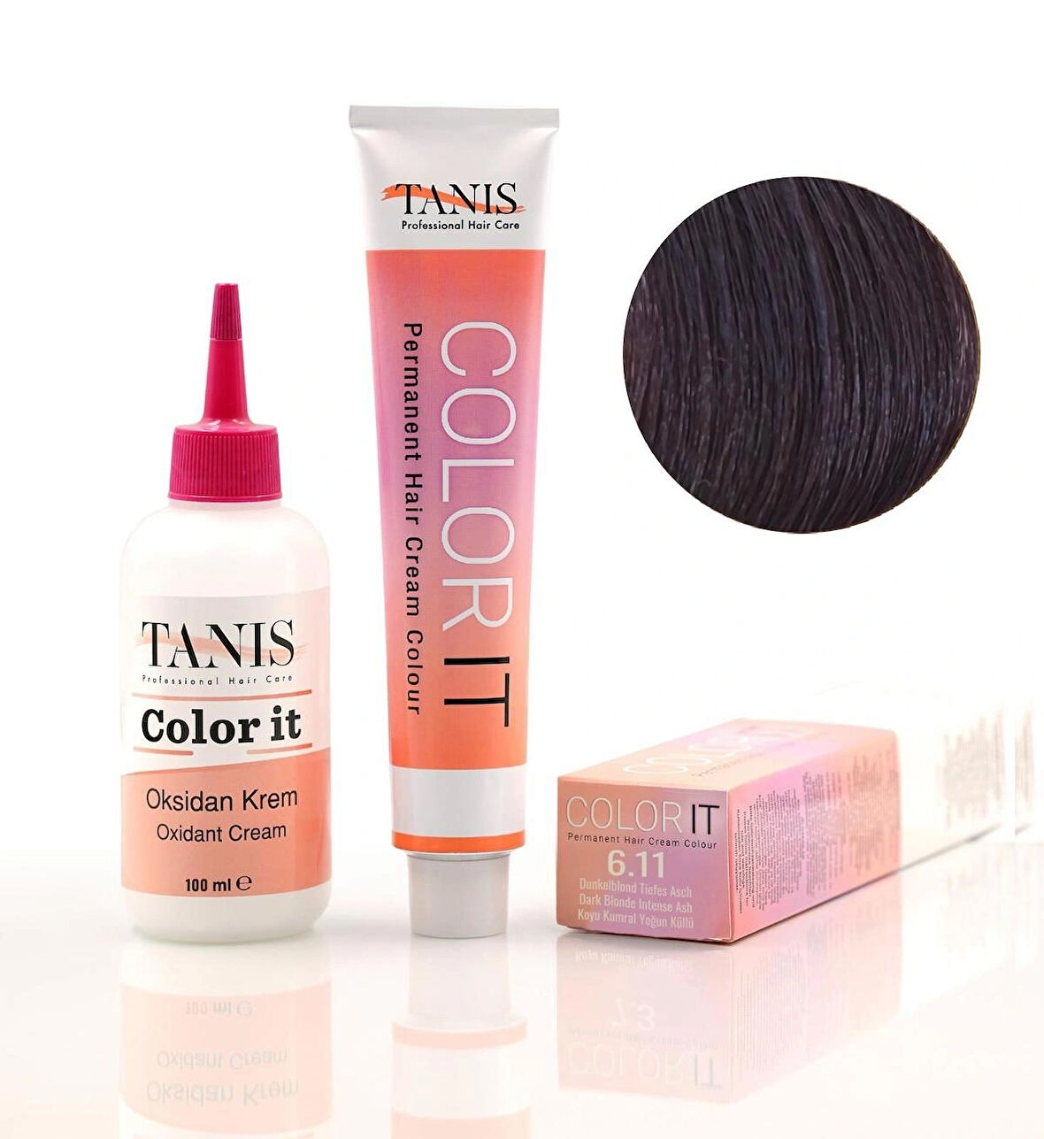 TANİS COLOR-IT (100 ML) Permanent Saç boyası 6.11 (Koyu Kumral Yoğun Küllü)