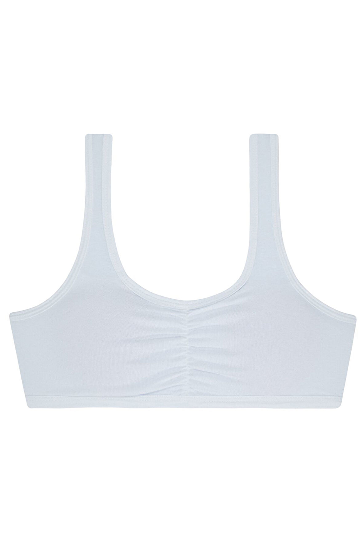 Kız Çocuk Kalın Askılı Petli 5li Bustiyer Beyaz Renkli Byo118-3