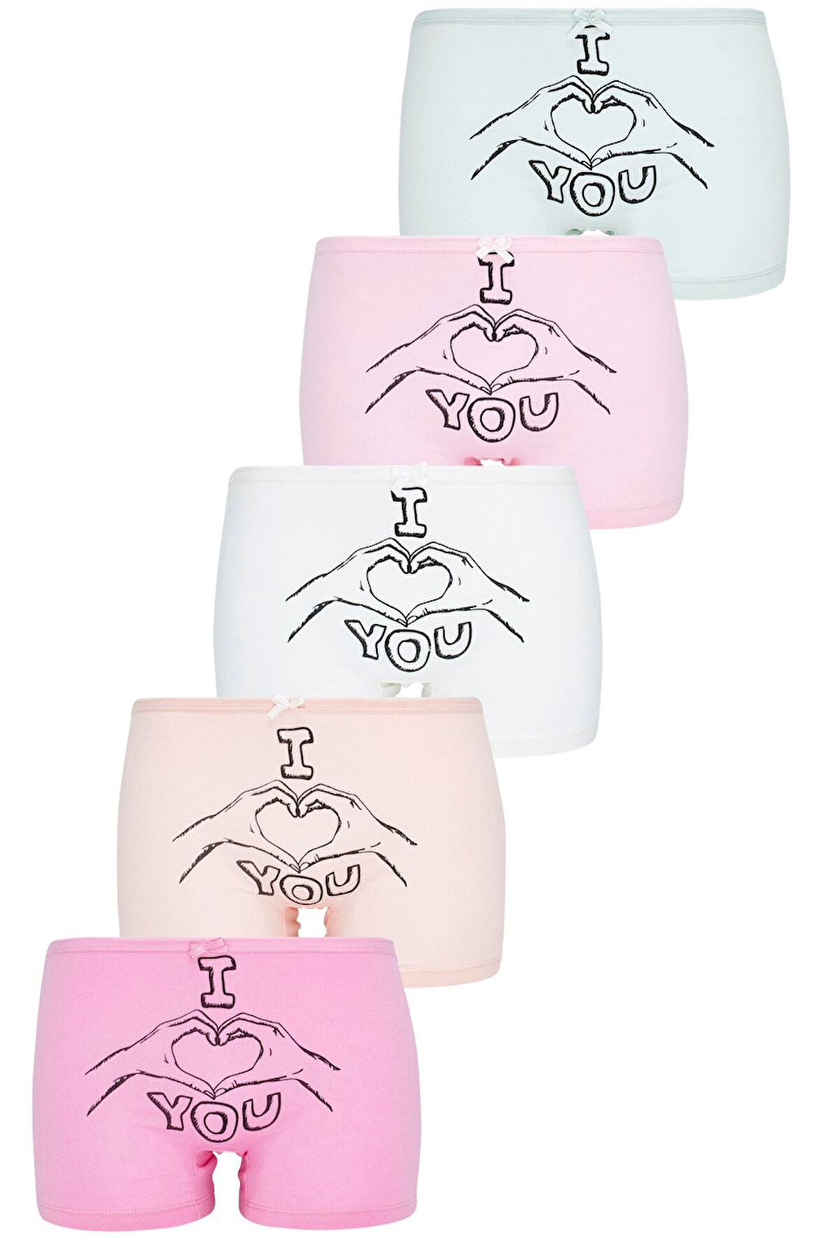 Kız Çocuk Boxer 5 Li Paket Karışık Renk Byo1825