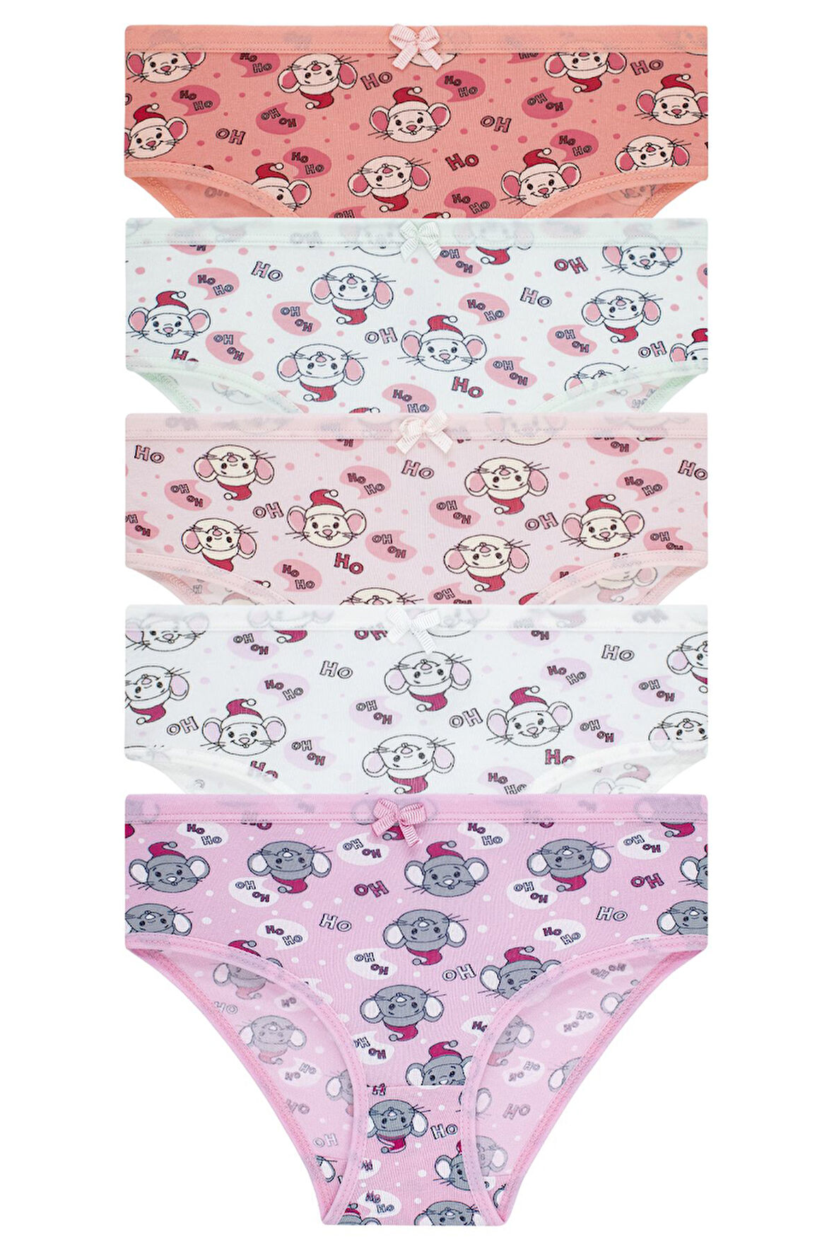 Kız Çocuk 5'li Renkli Slip Külot - Mouse -