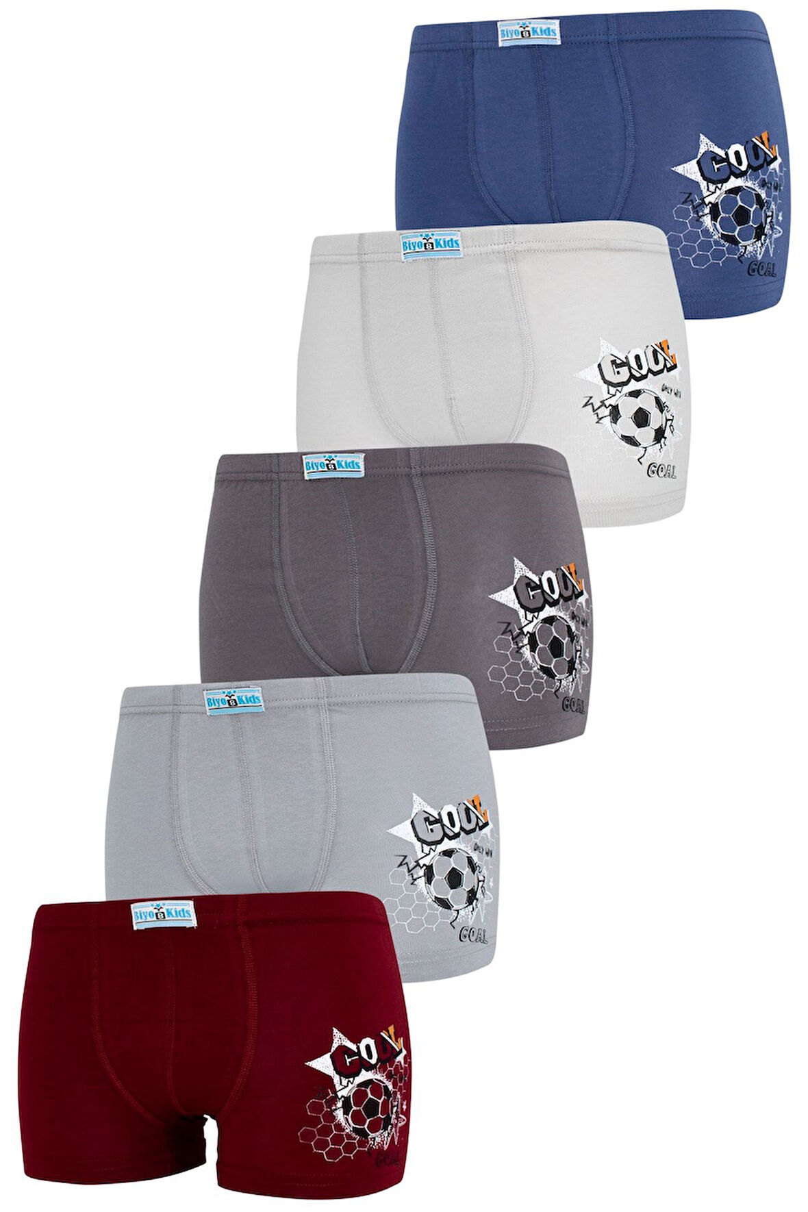 Erkek Çocuk Boxer 5 Li Paket Karışık Renk Baskılı Boxer