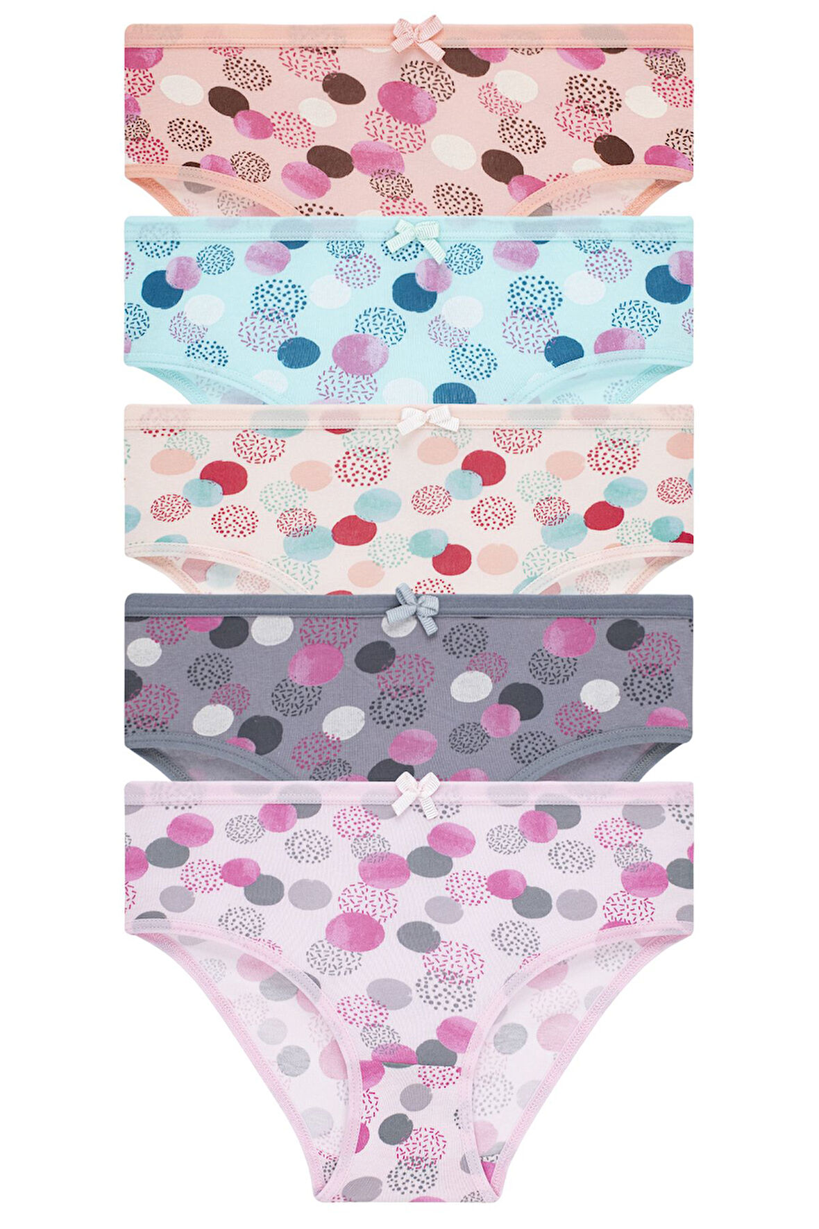 Kız Çocuk 5'li Paket Renkli Slip Külot