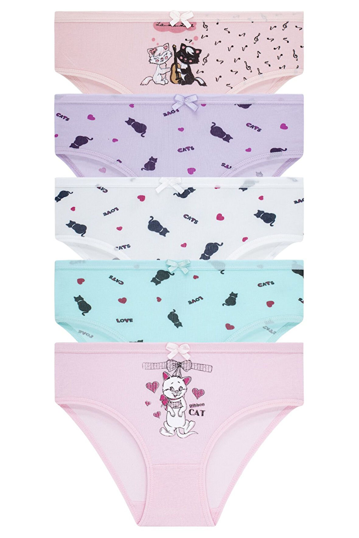 Kız Çocuk 5'li Paket Renkli Slip Külot