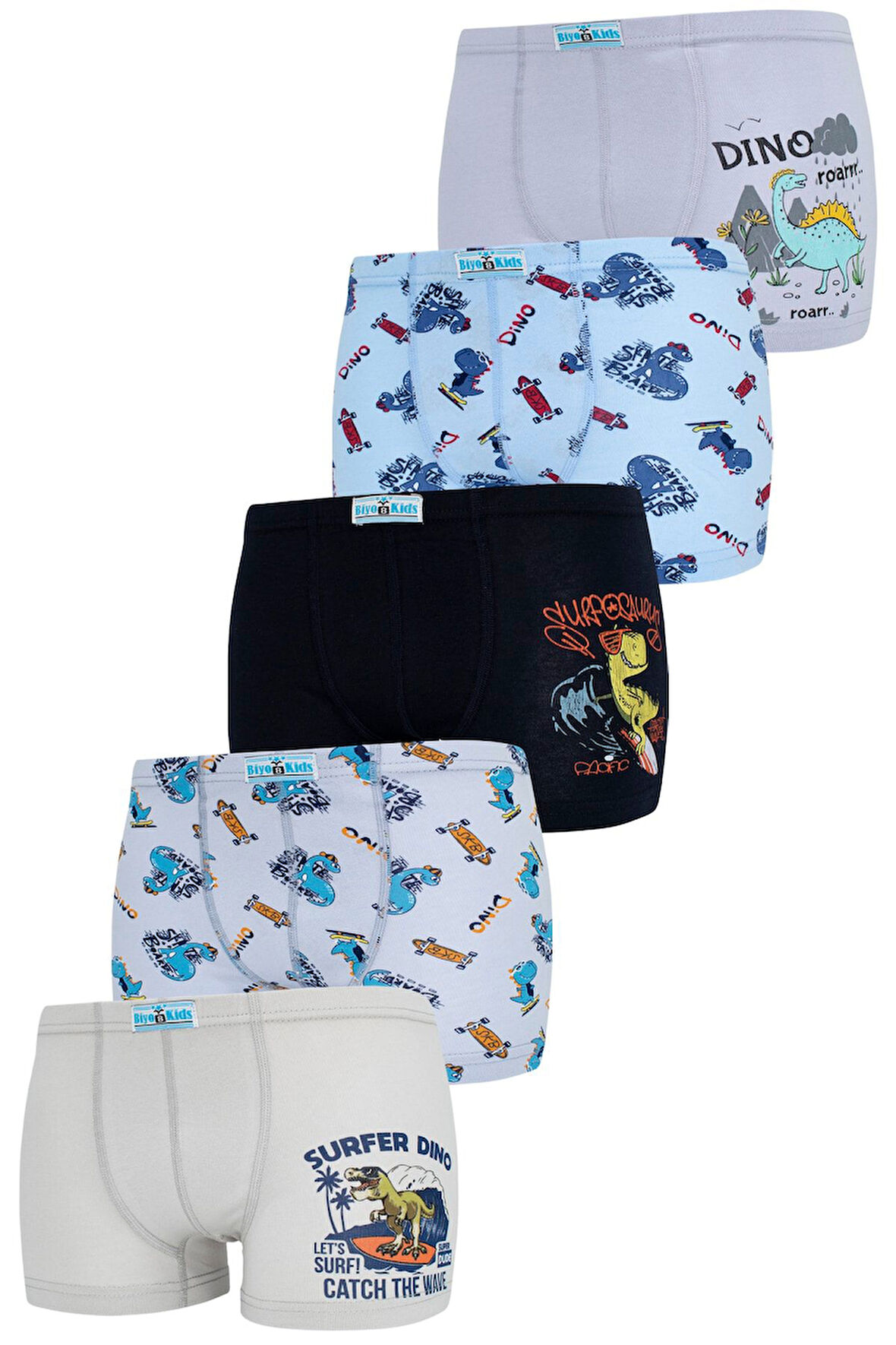 Erkek Çocuk Boxer 5 li Paket Karışık Renk Byo2603
