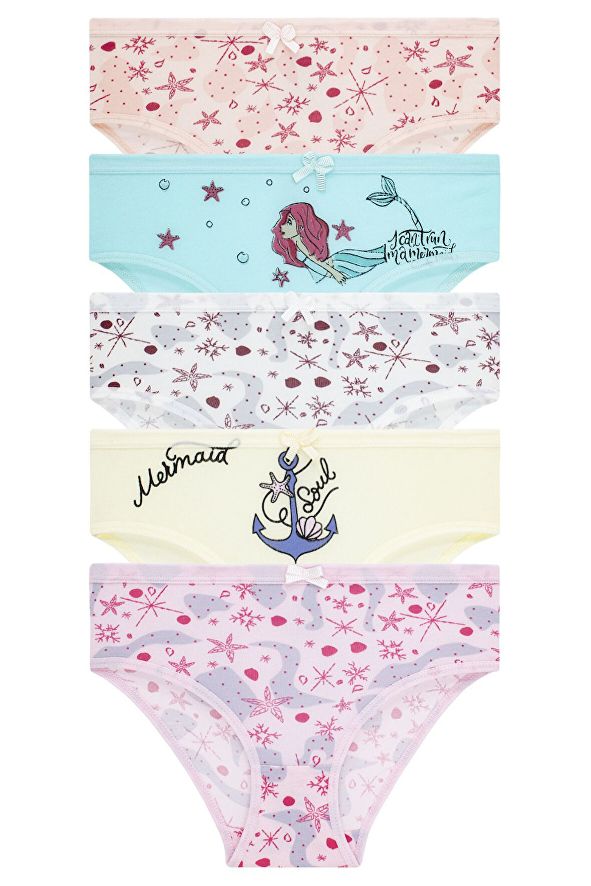 Kız Çocuk Karışık Renk Külot 5 Li Paket Byo3277