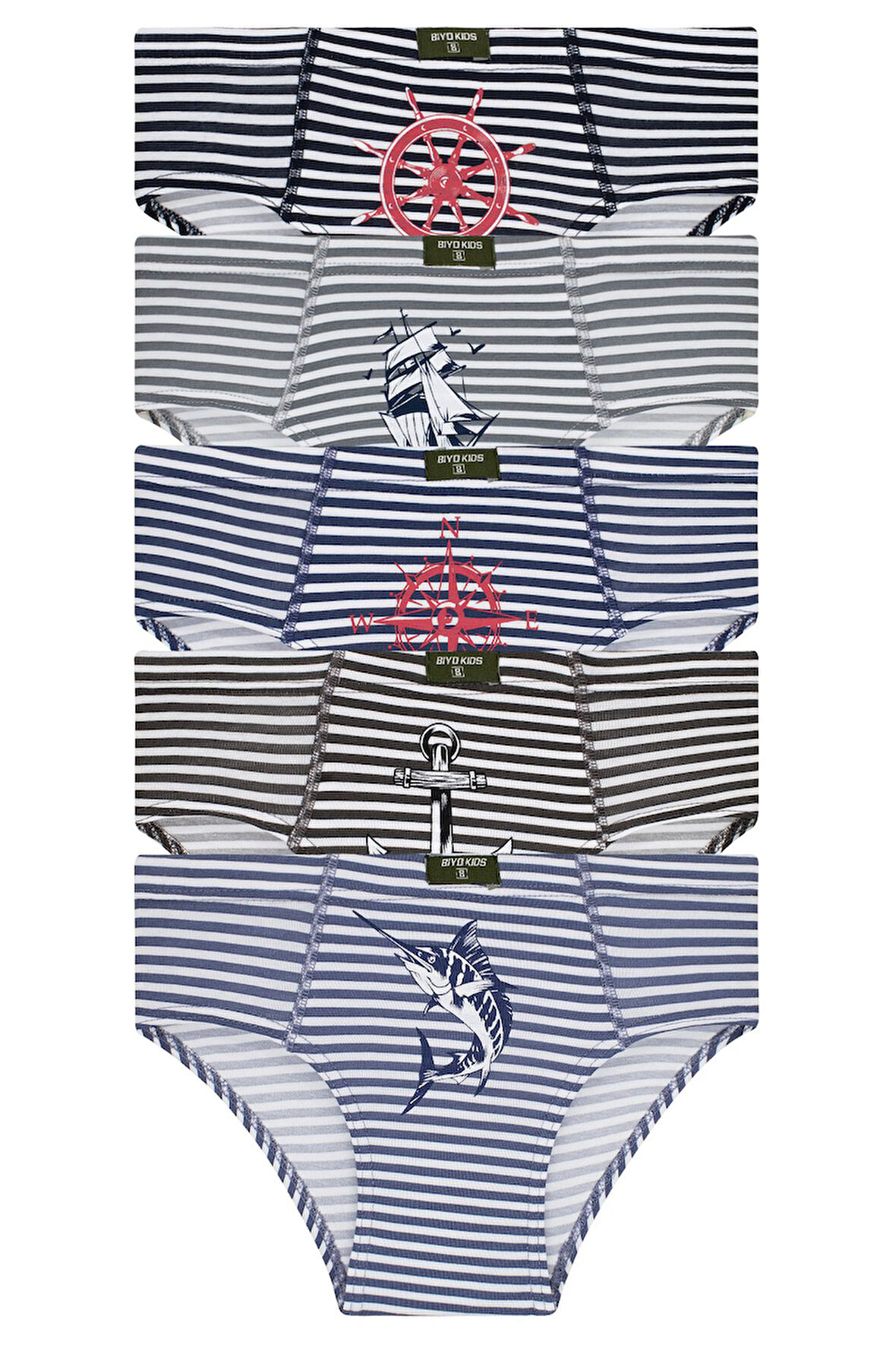 Erkek Çocuk Dümen Baskılı 5 Li Paket Külot