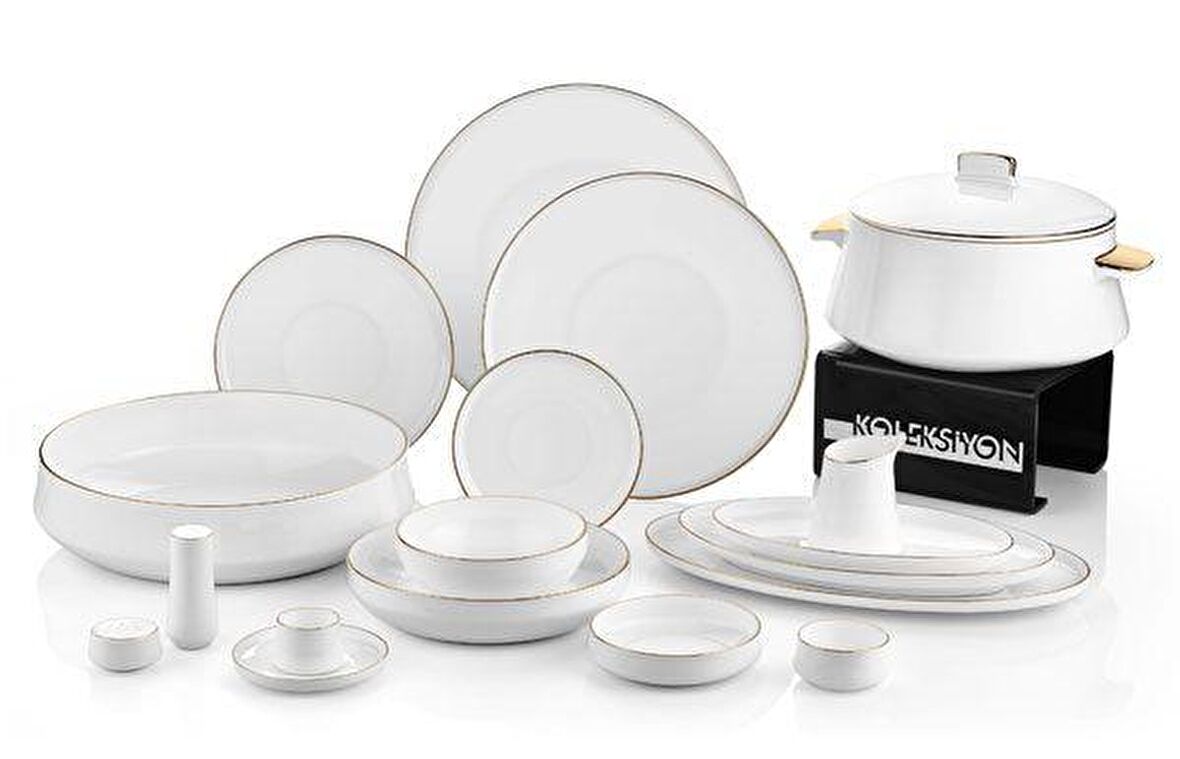 Koleksiyon Sufi 132 Parça 12 Kişilik Modern Yuvarlak Yemek Takımı 