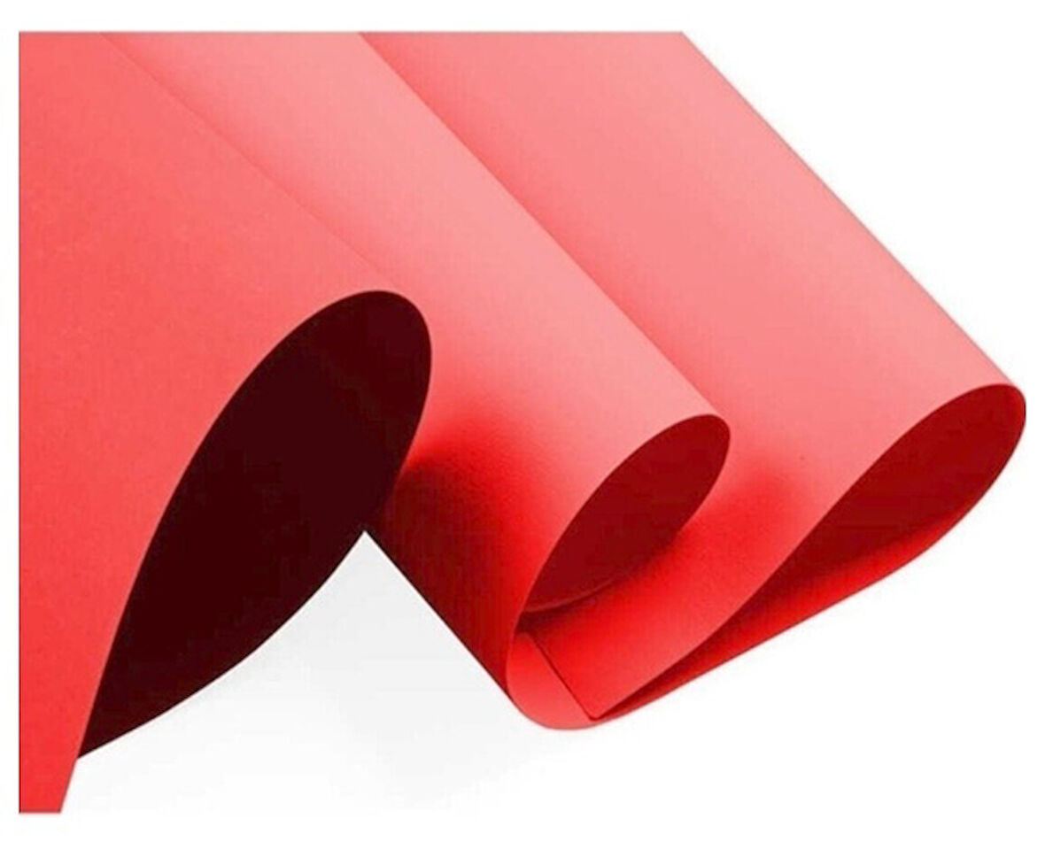 Fon Kartonu 50X70 Kırmızı 160 gr Rulo Şeklinde - 10 adet
