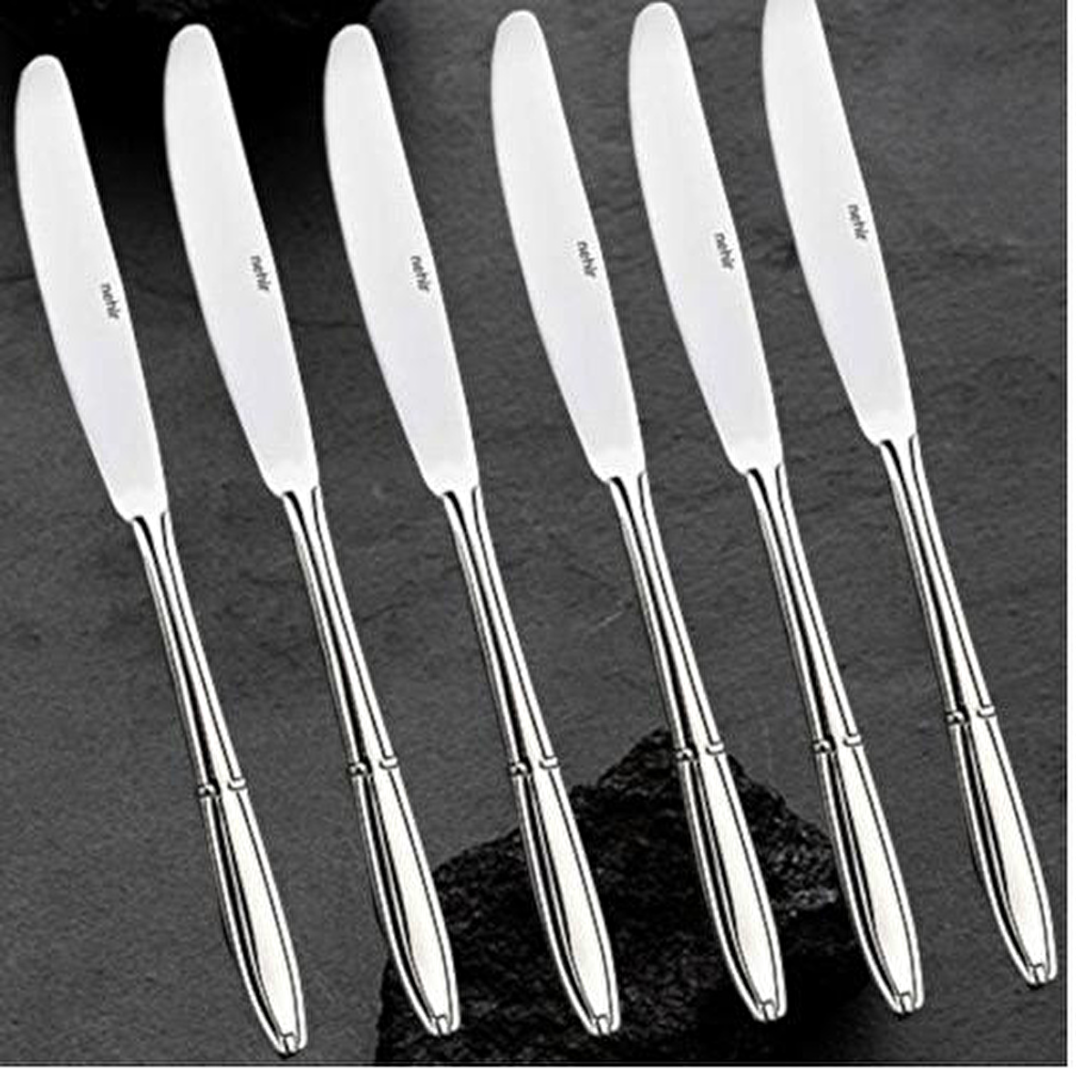 Nehir buket yemek bıçak - 6 lı yemek bıçağı 18/10 paslanmaz çelik