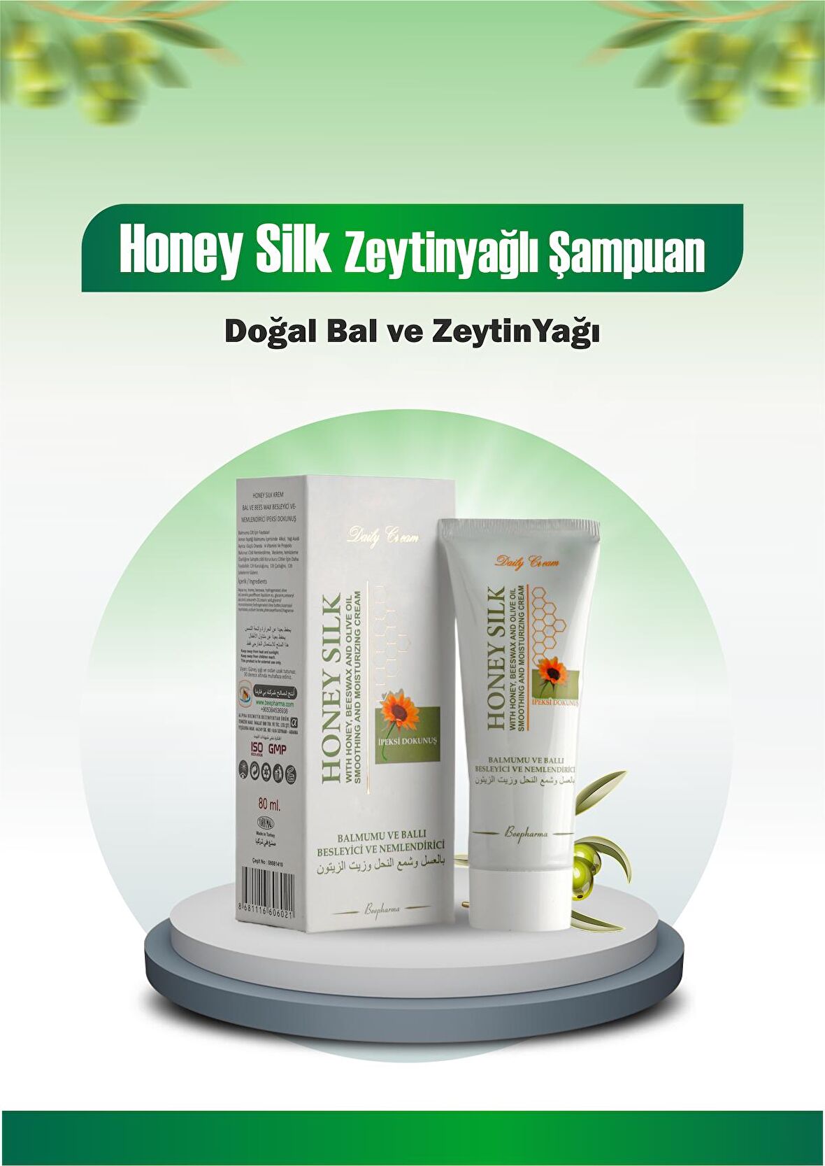 HoneySilk Bal, Balmumu ve ZeytinYağlı Besleyici ve Nemlendirici Krem 80ml