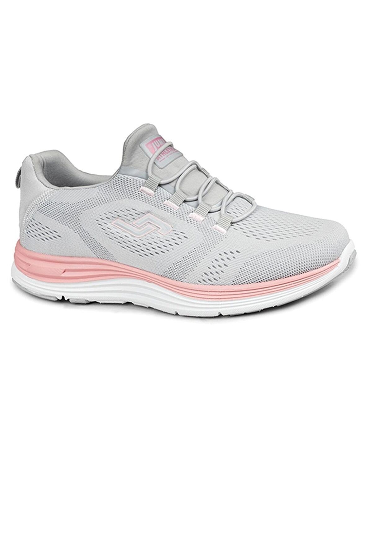 Jump 28064 Bayan Lastikli Sneaker Ayakkabı Gri / Pembe