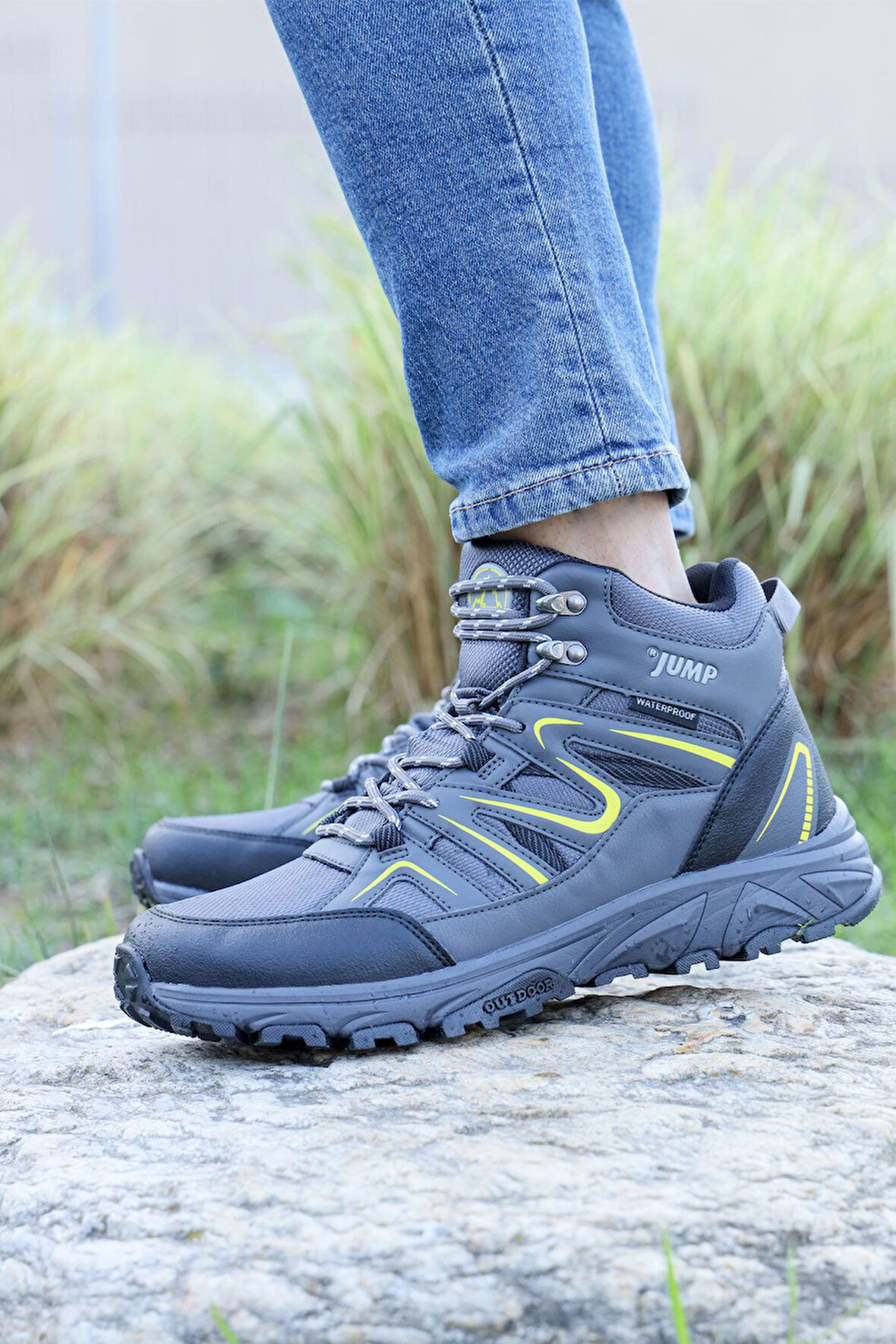 28682 Siyah - Yeşil Erkek Su Geçirmez Outdoor Bot Spor Ayakkabı