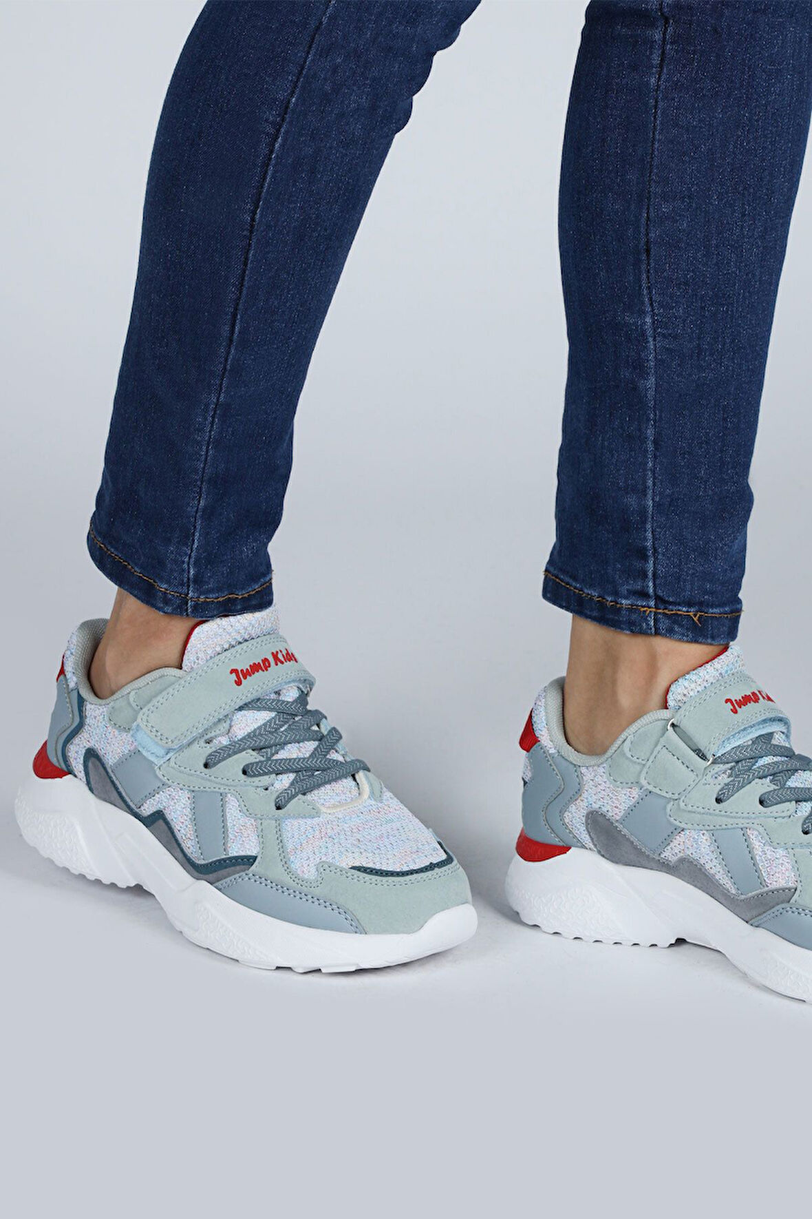 29189 Cırtlı Mavi - Turuncu Üniseks Çocuk Sneaker Günlük Spor Ayakkabı