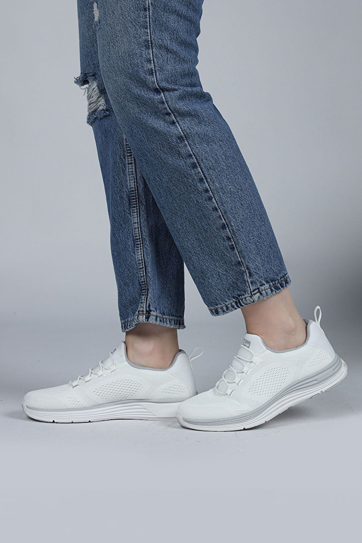 Jump 29920 Kadın Bağcıksız Sneaker Ayakkabı Beyaz