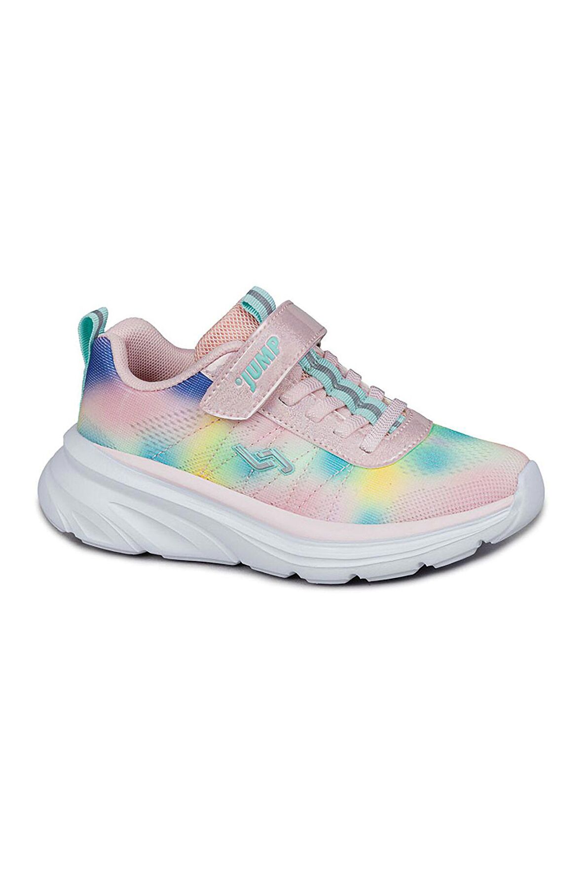 Jump 30034 Kız Çocuk Sneaker Spor Ayakkabı Pembe - Mavi -sarı