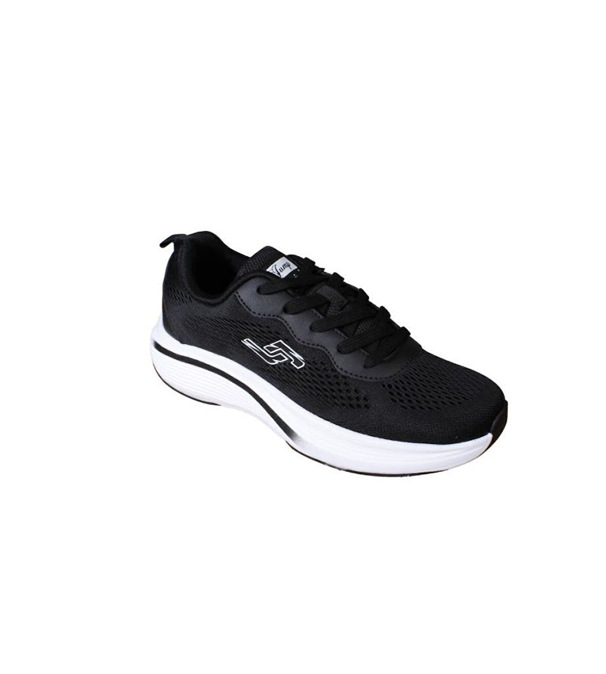 JUMP Kadın Beyaz Siyah Fileli Memory Taban Sneaker Spor Yürüyüş Ayakkabısı