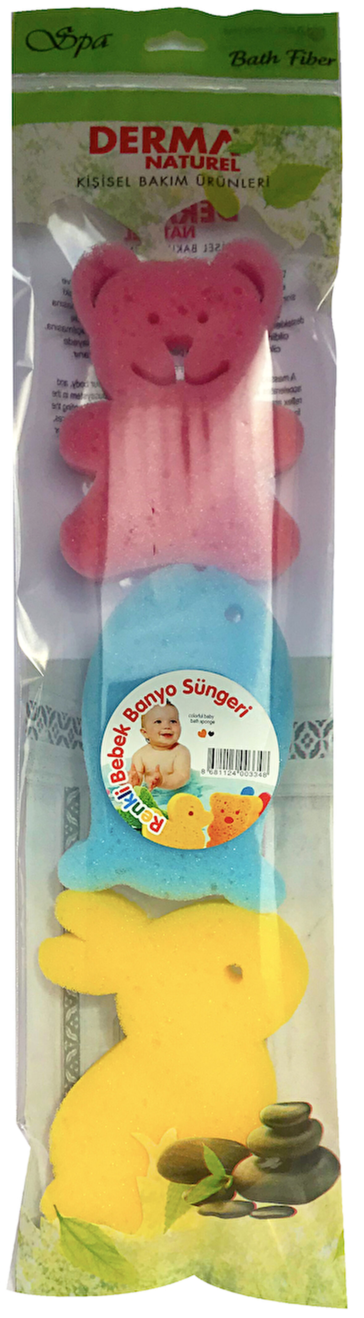 Derma Naturel 3 Lü Renkli Bebek Banyo Süngeri