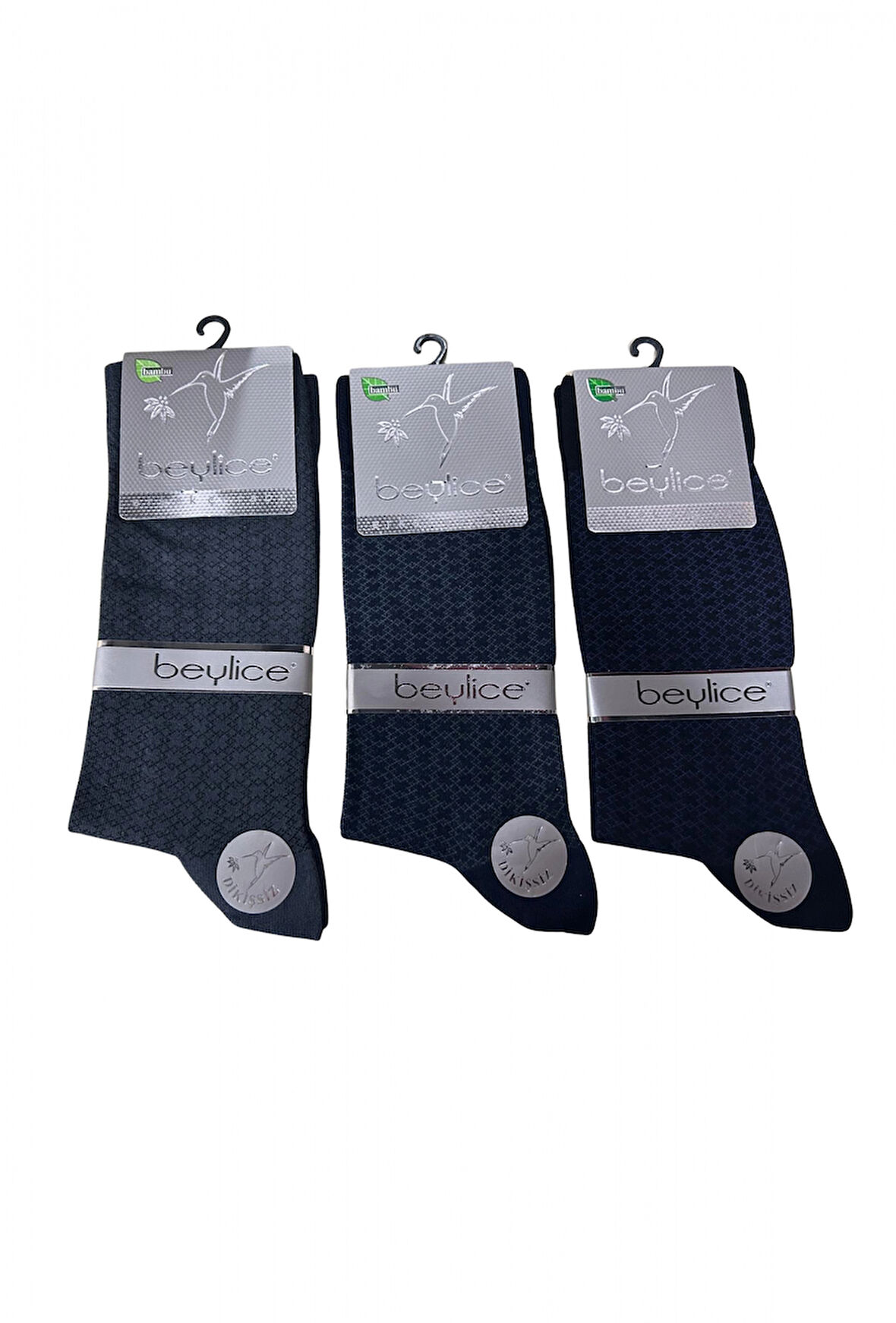Beylice Desenli Bambu Dikişsiz Erkek Çorabı -Sıkmayan Lastik- Tavşan Kulağı Kavrayan Topuk 6 ADET