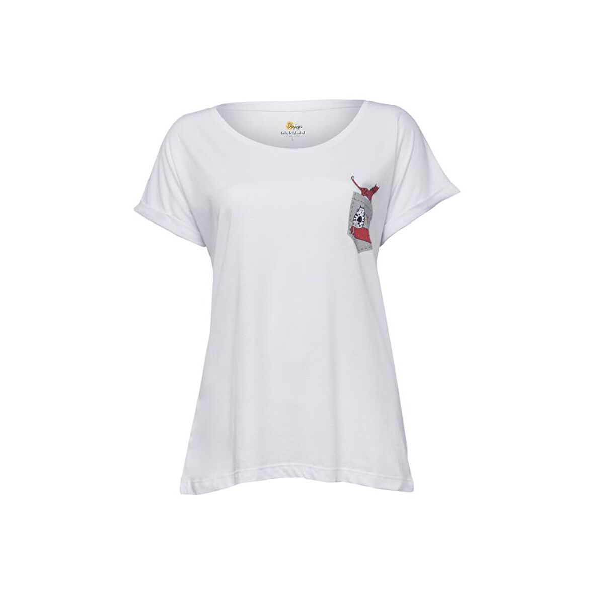 BiggDesign Cats Cepte Kedi T-Shirt Beyaz-M