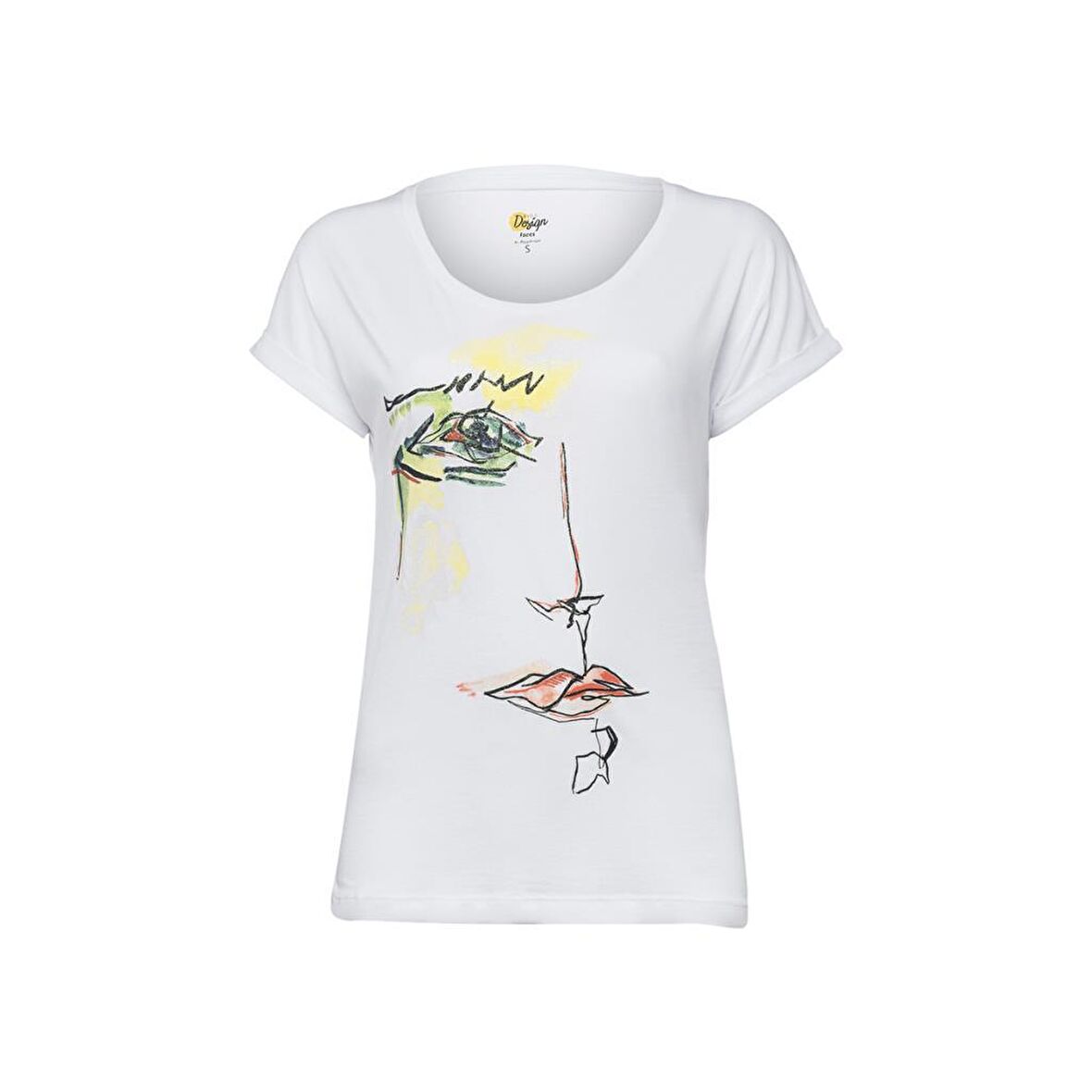Biggdesign Green Face T-Shirt Beyaz-L